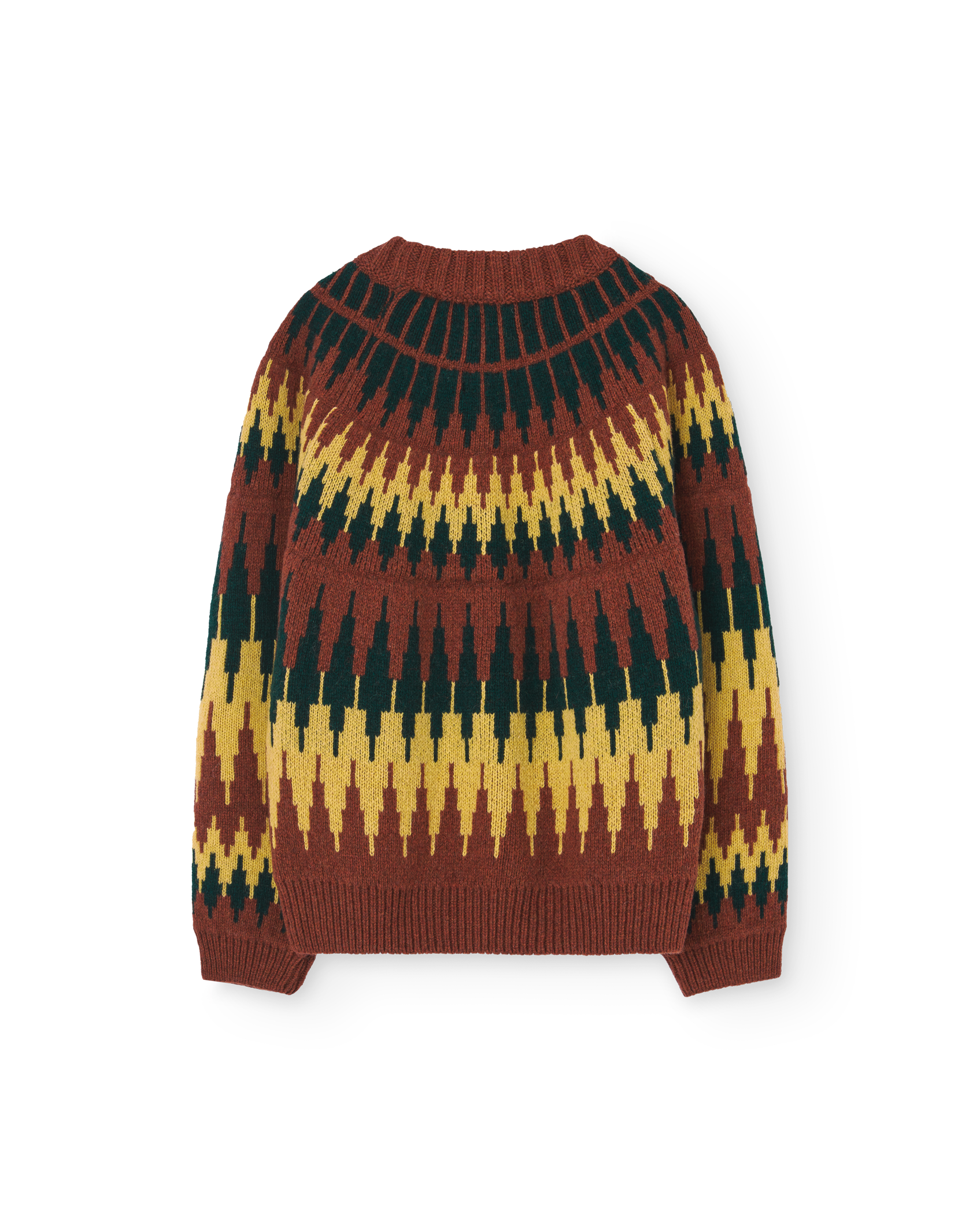 Brown Zig Zag Bull Sweater PRODUCT BACK