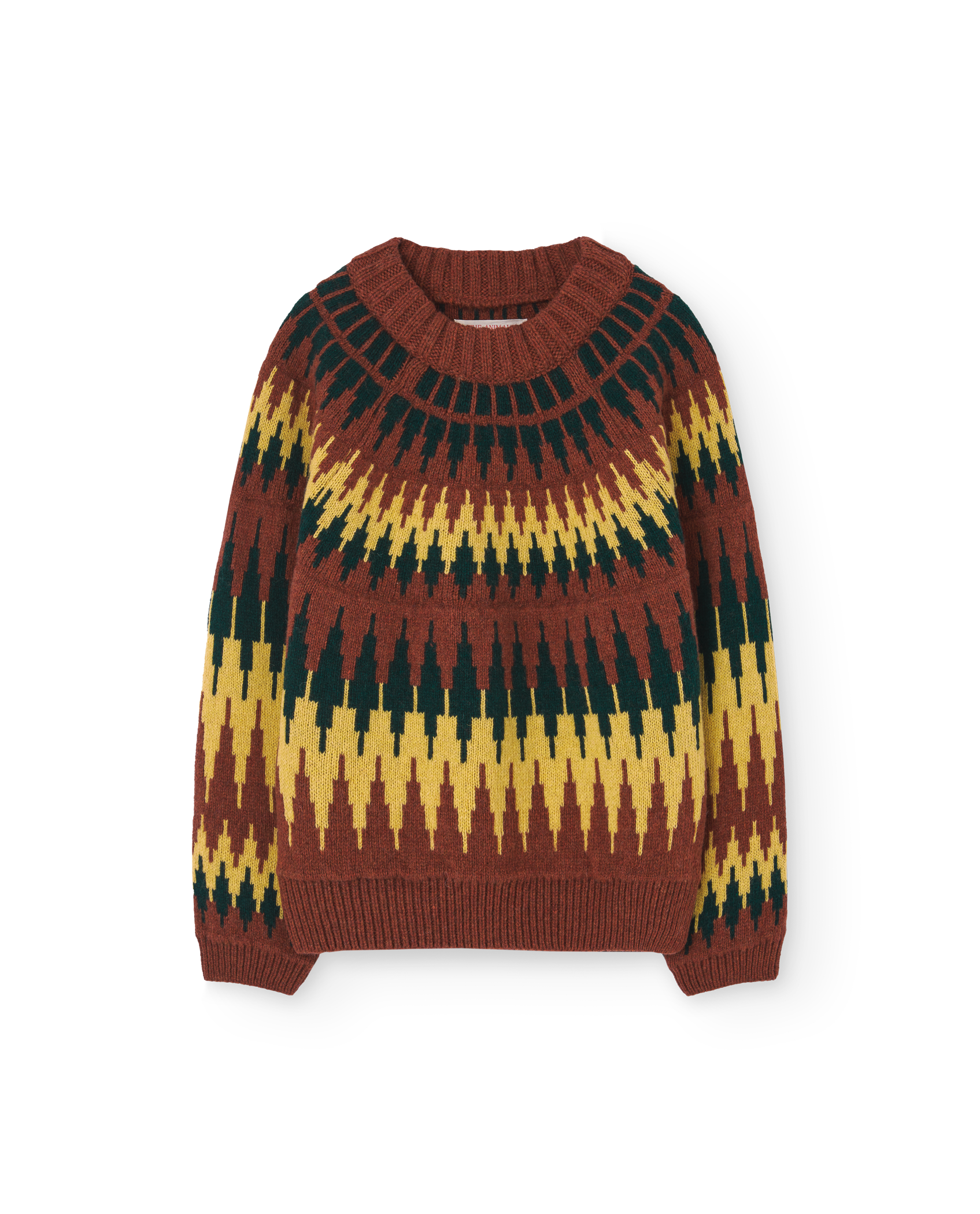 Brown Zig Zag Bull Sweater PRODUCT FRONT