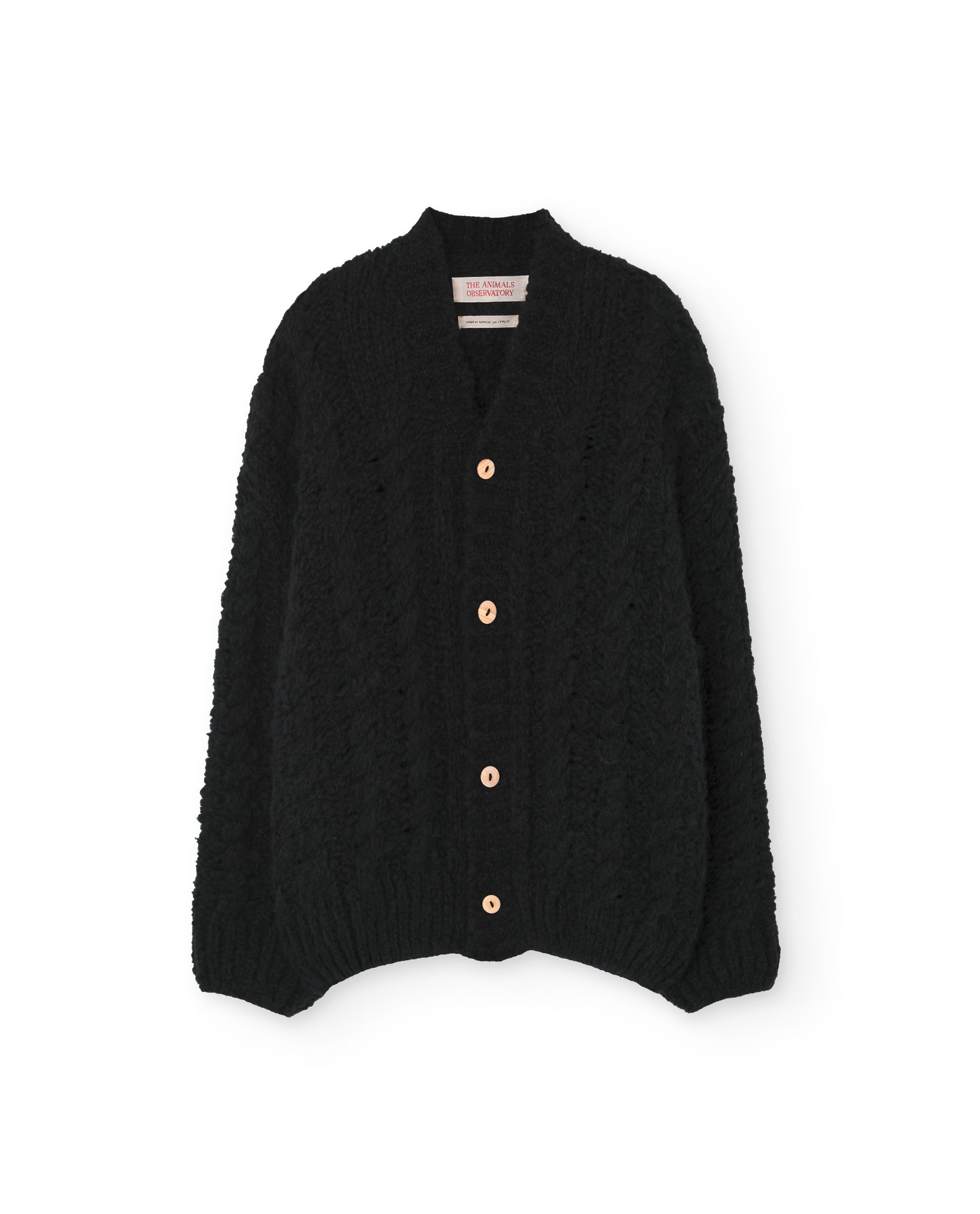 Black Racoon Cable Cardigan PRODUCT FRONT