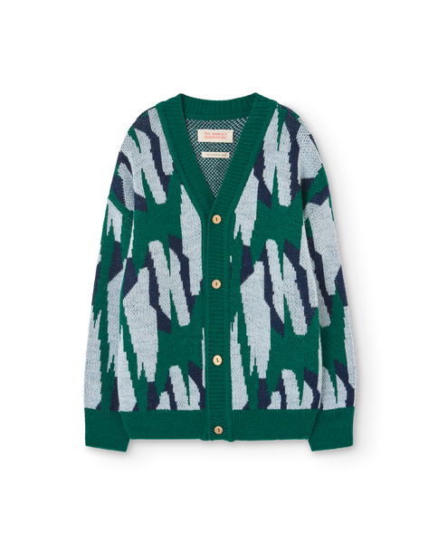 Green Arty Racoon Cardigan