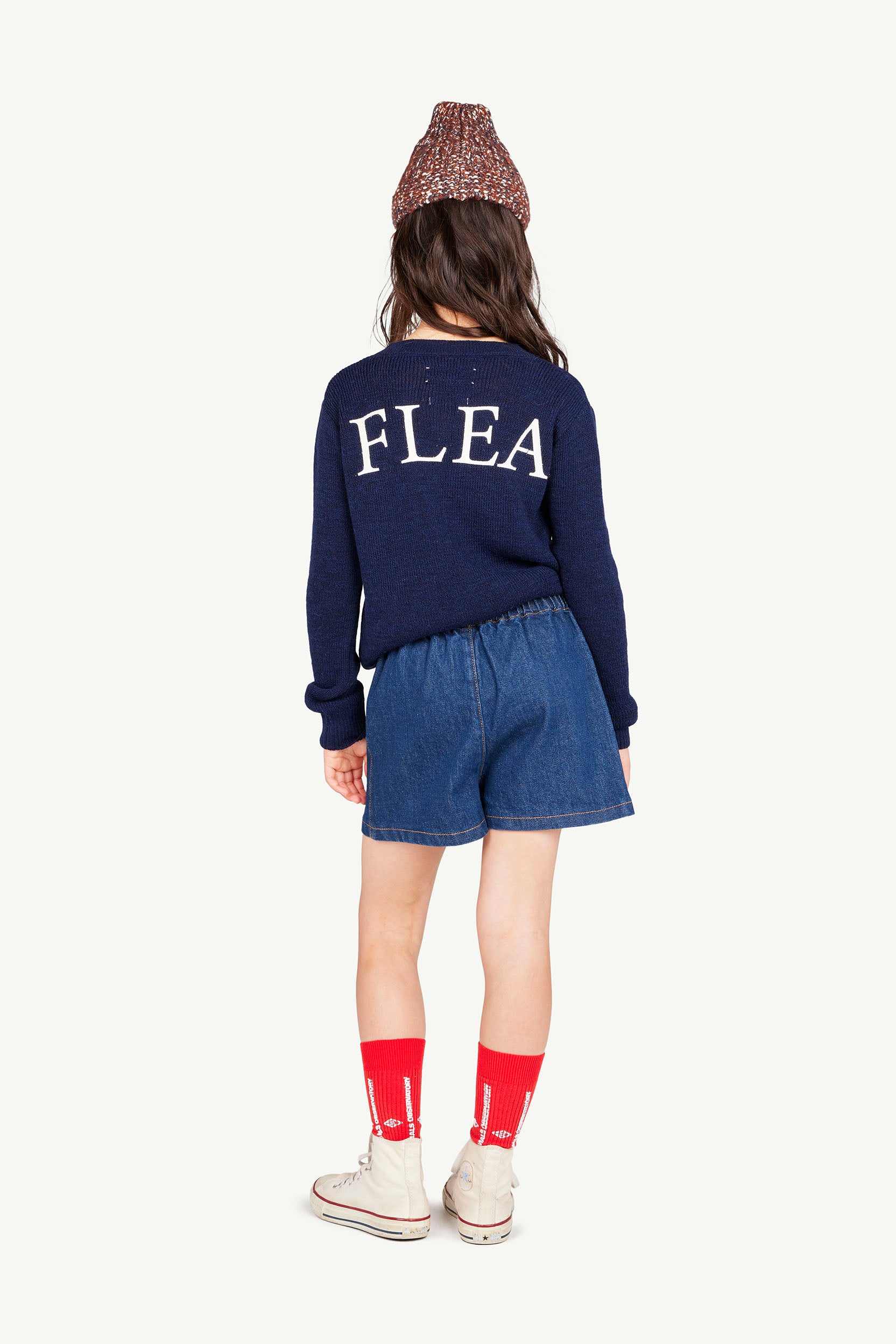 Flea Navy Bull Sweater MODEL BACK