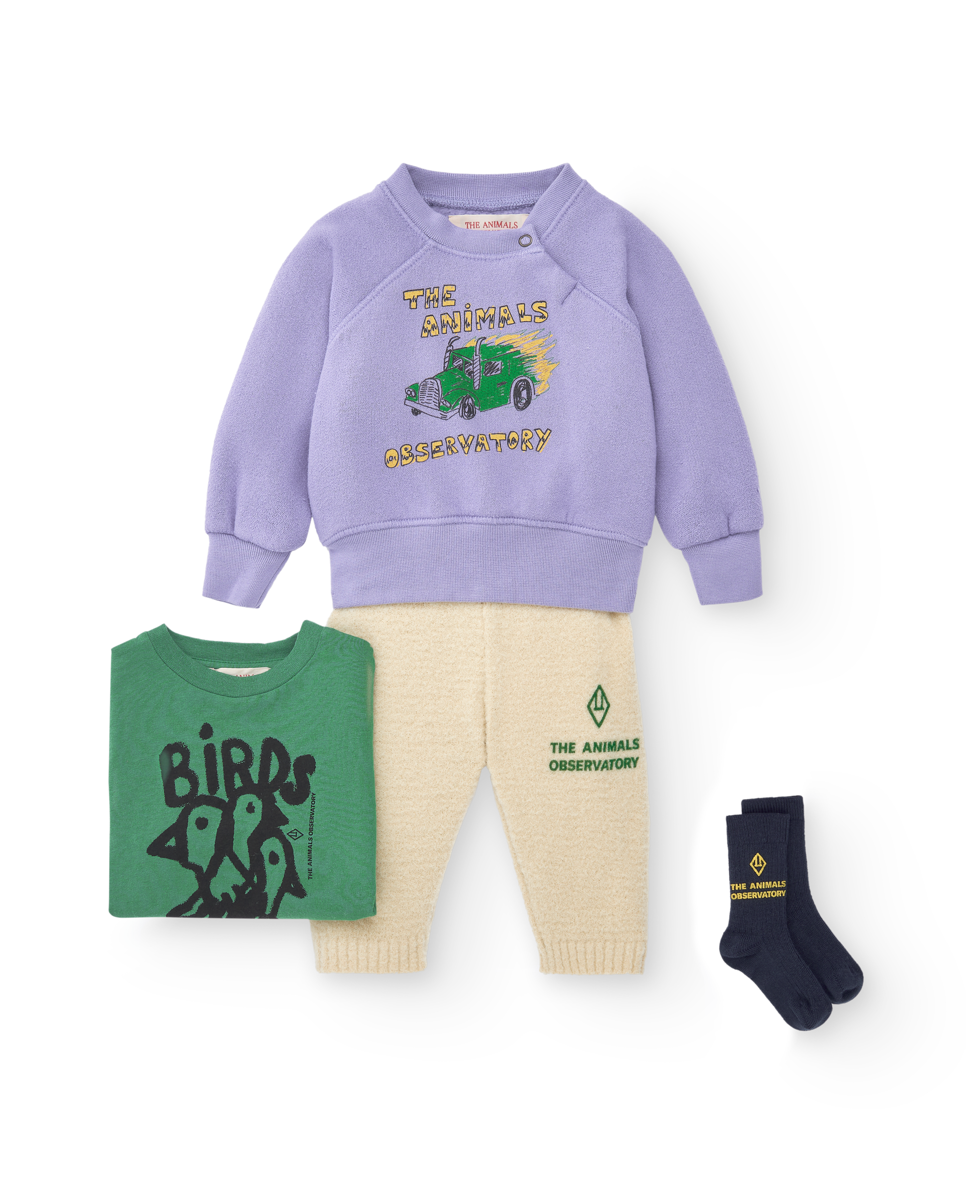 Green Wapiti Baby Long Sleeve T-Shirt MODEL FRONT