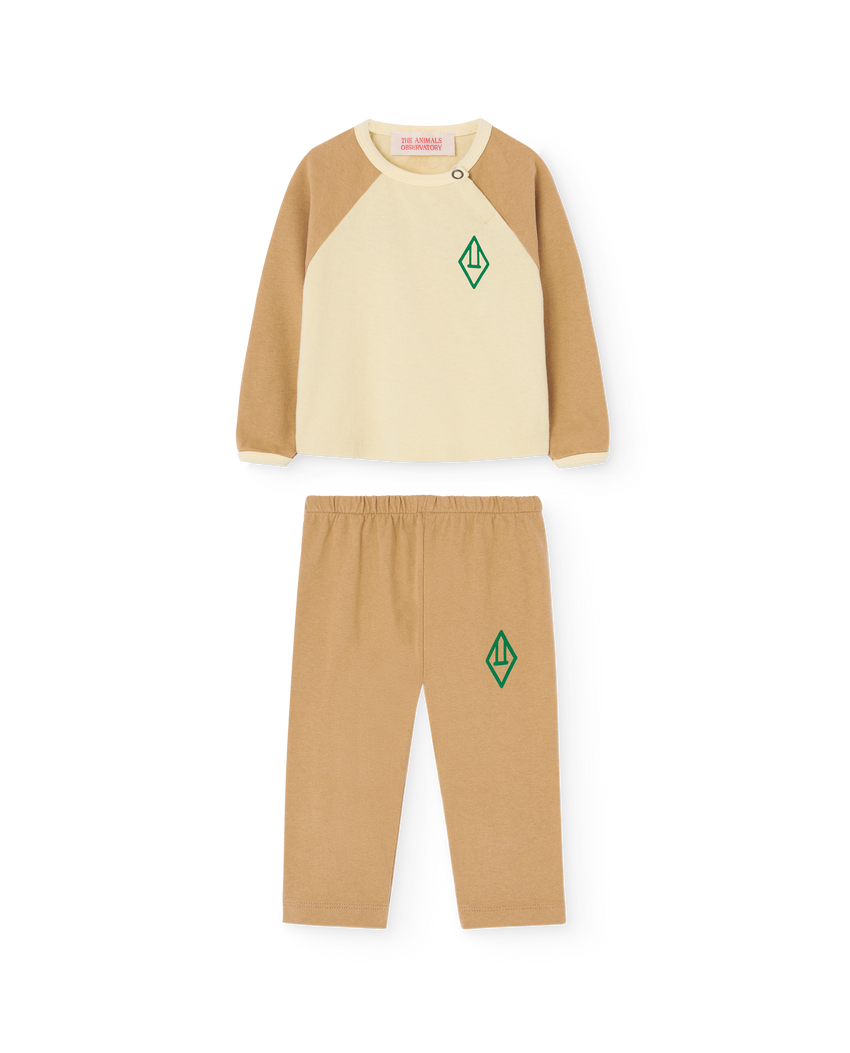 Brown Bicolor Baby Two Piece Set PRODUCT FRONT