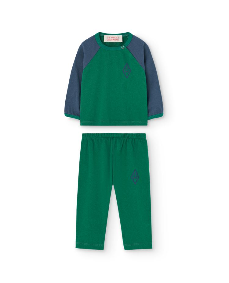 Green Bicolor Baby Two Piece Set COVER