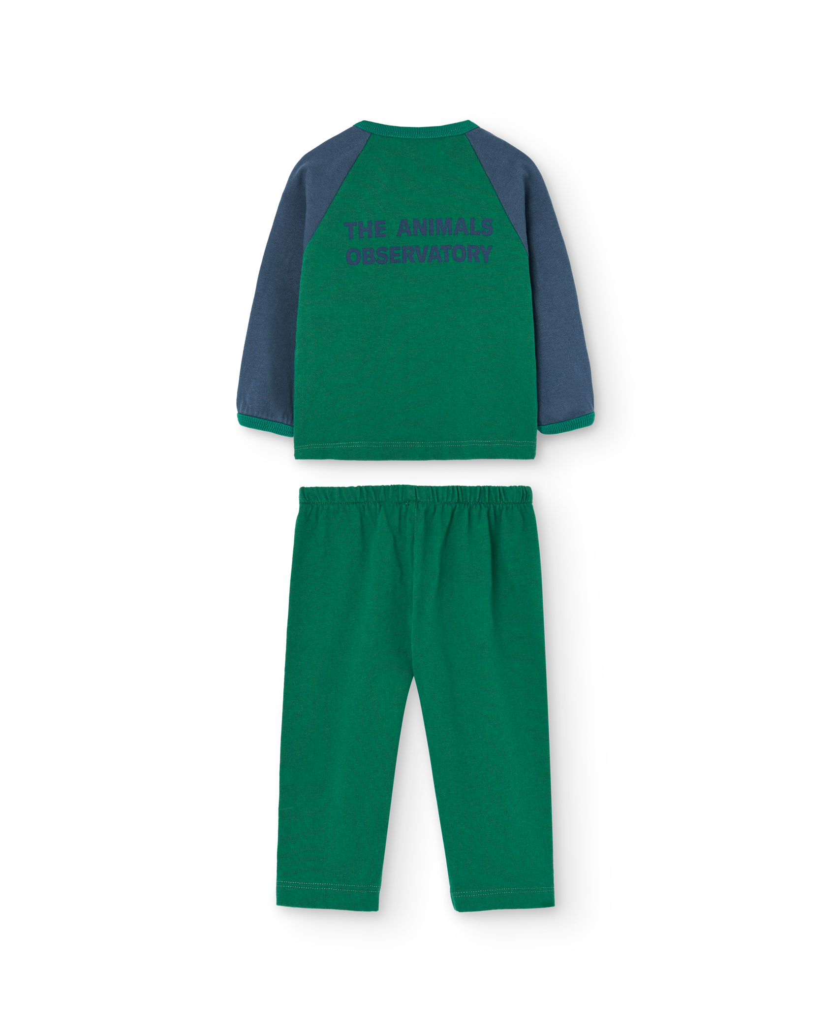 Green Bicolor Baby Two Piece Set PRODUCT BACK