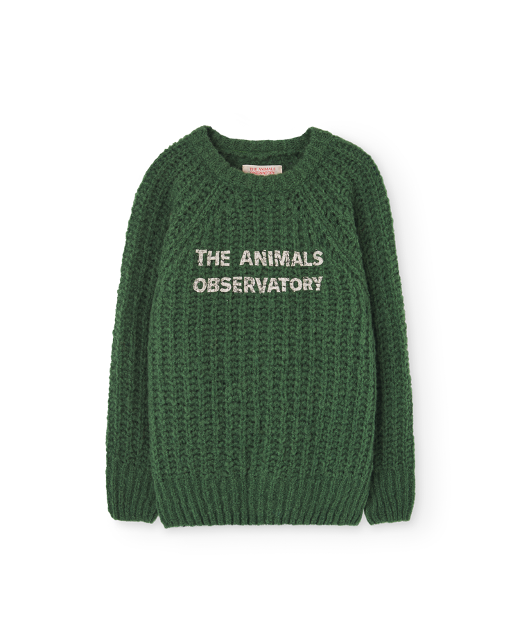 Dark Green Plain Bull Sweater COVER