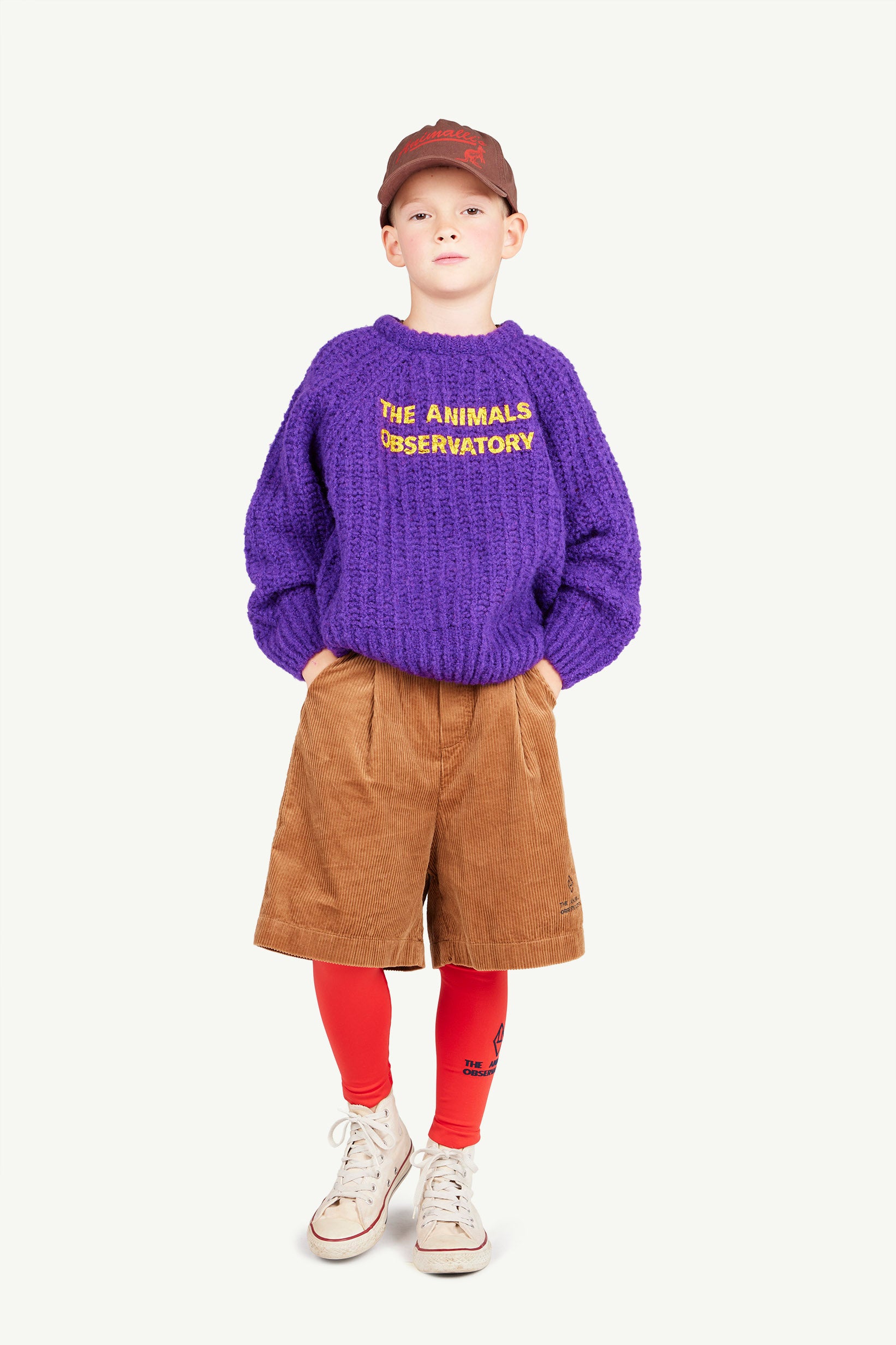 Purple Plain Bull Sweater MODEL FRONT