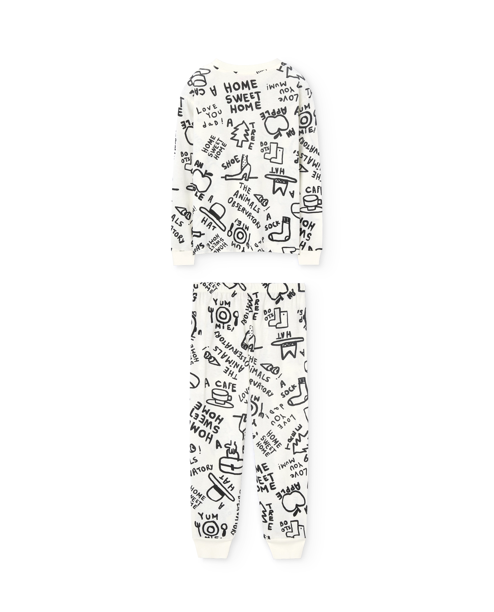 White llama pyjama PRODUCT BACK