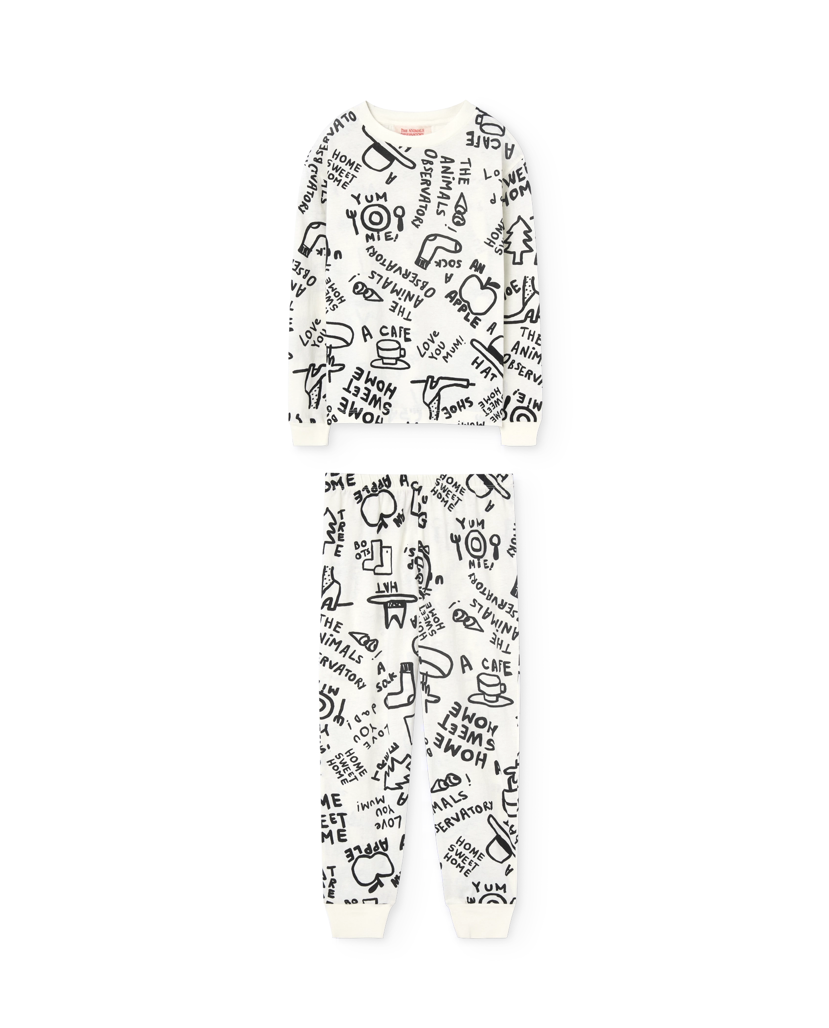 White llama pyjama PRODUCT FRONT