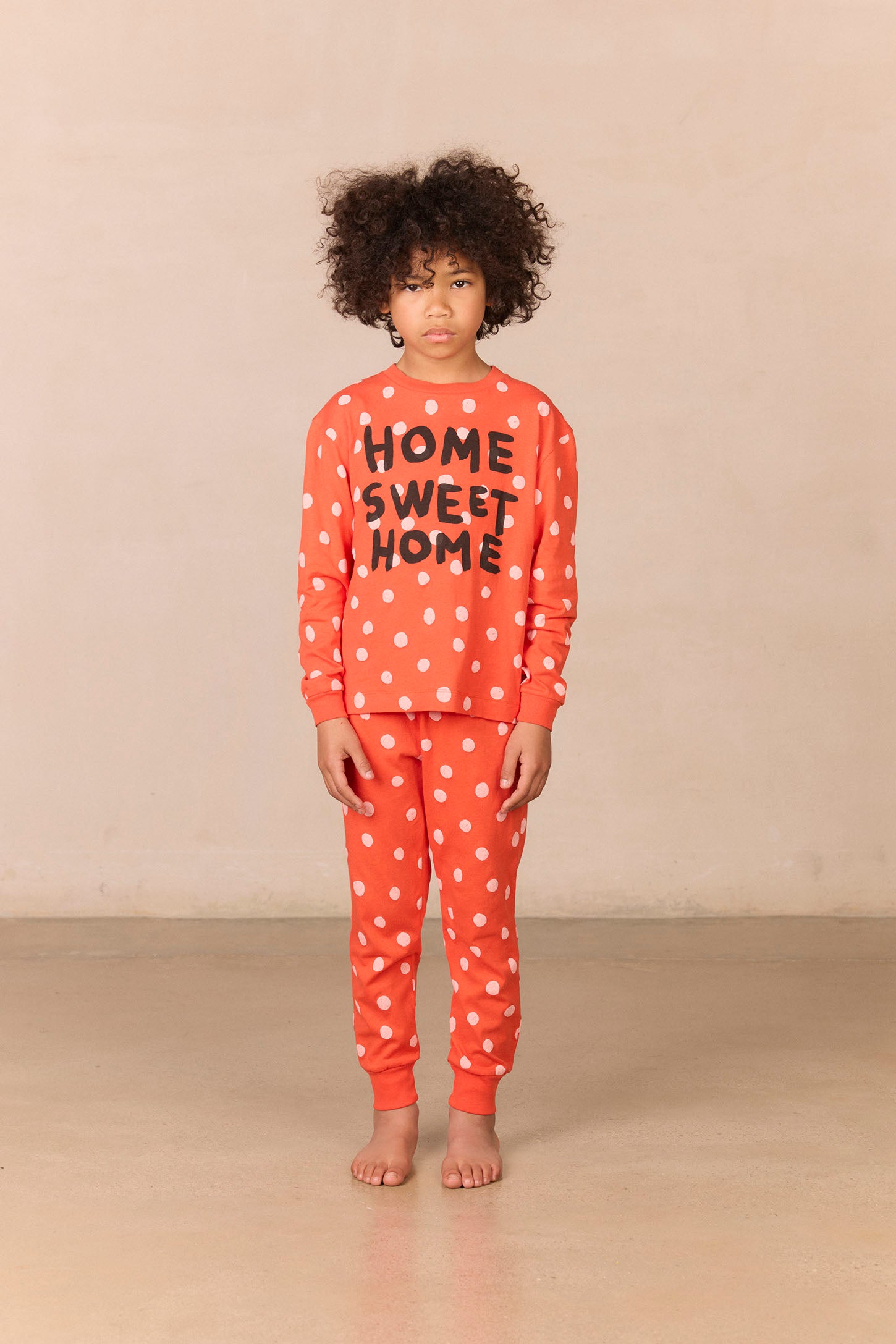 Red llama pyjama MODEL FRONT