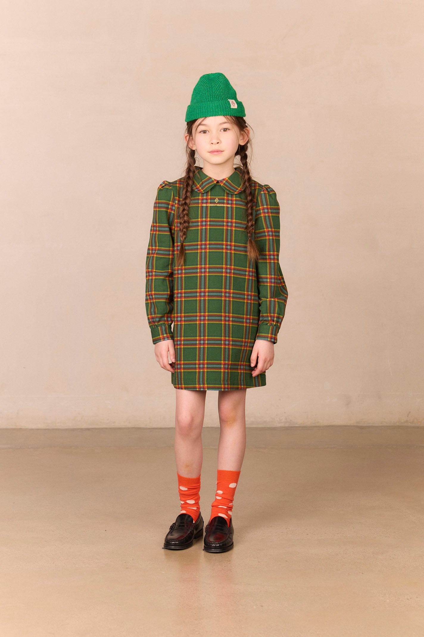 Green tortoise dress MODEL FRONT