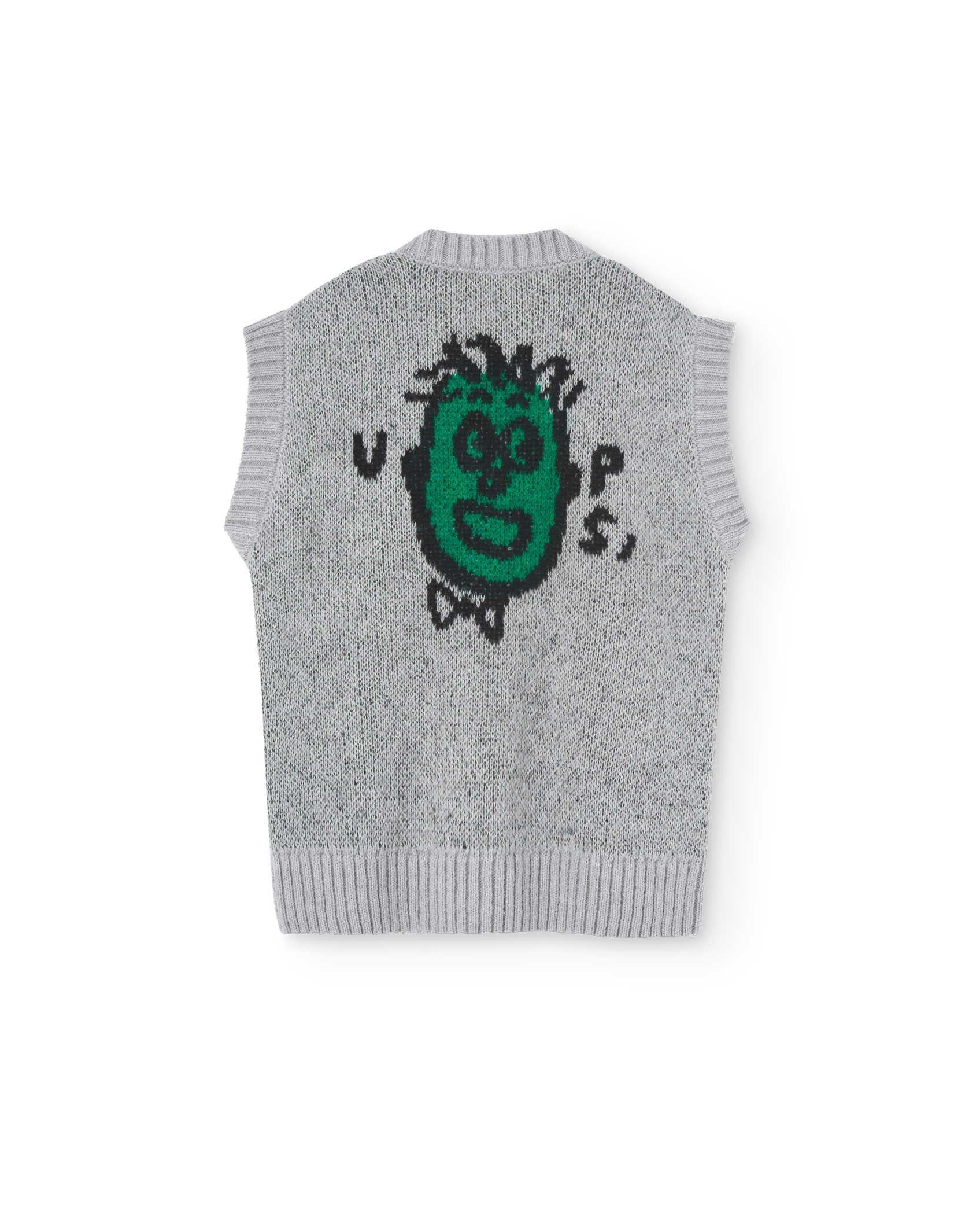 Grey bat sweater vest PRODUCT BACK