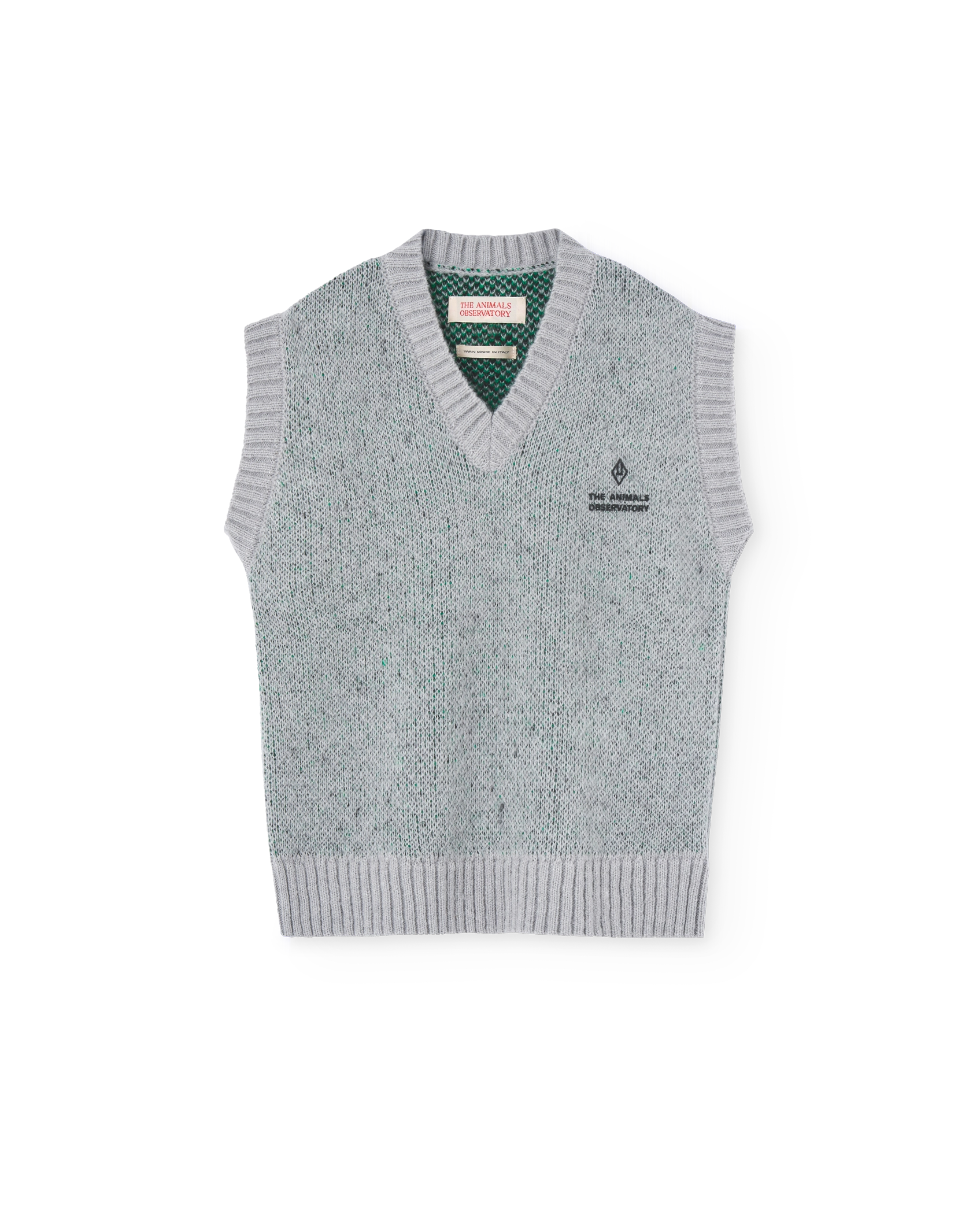 Grey bat sweater vest PRODUCT FRONT