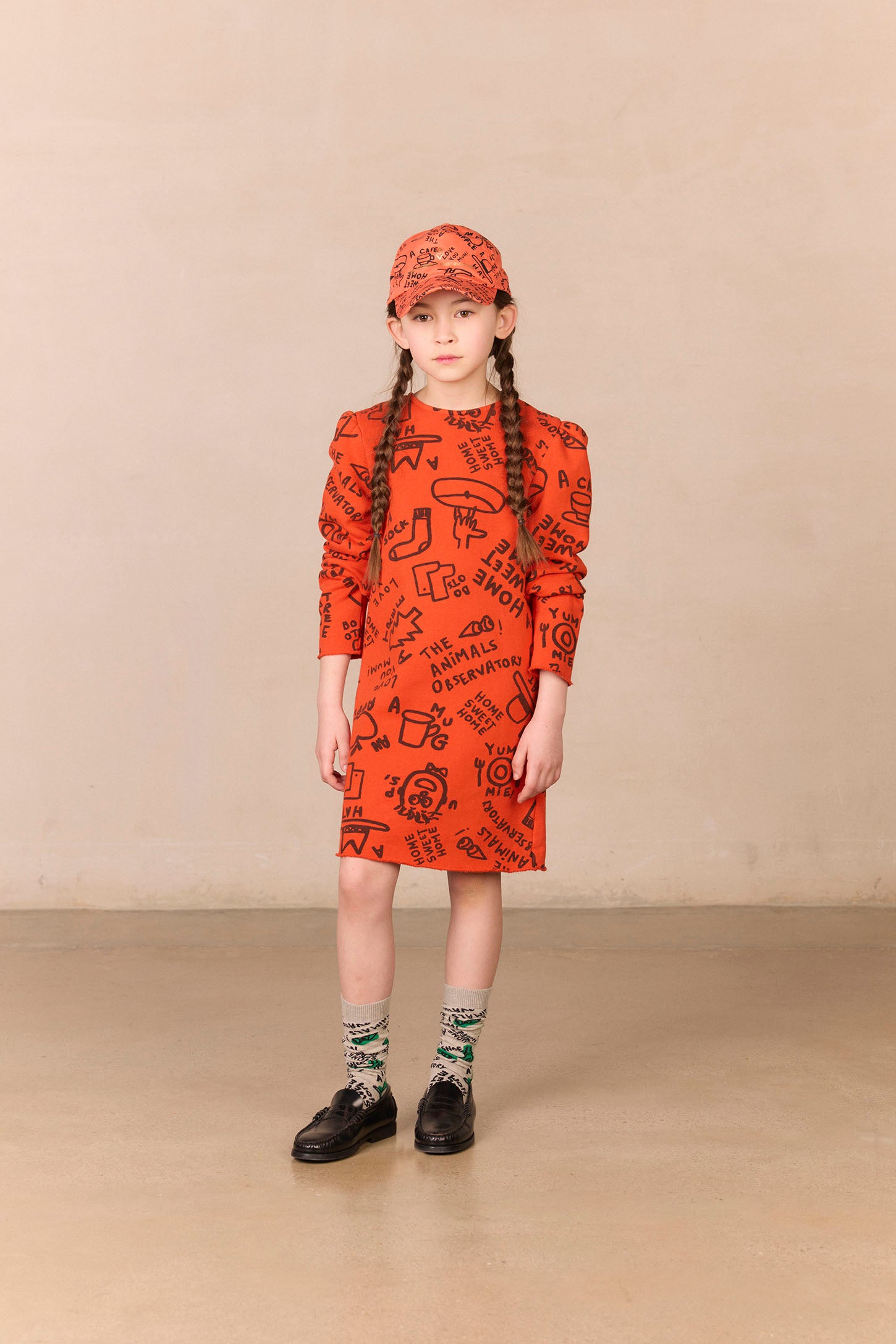 Red bug dress MODEL FRONT