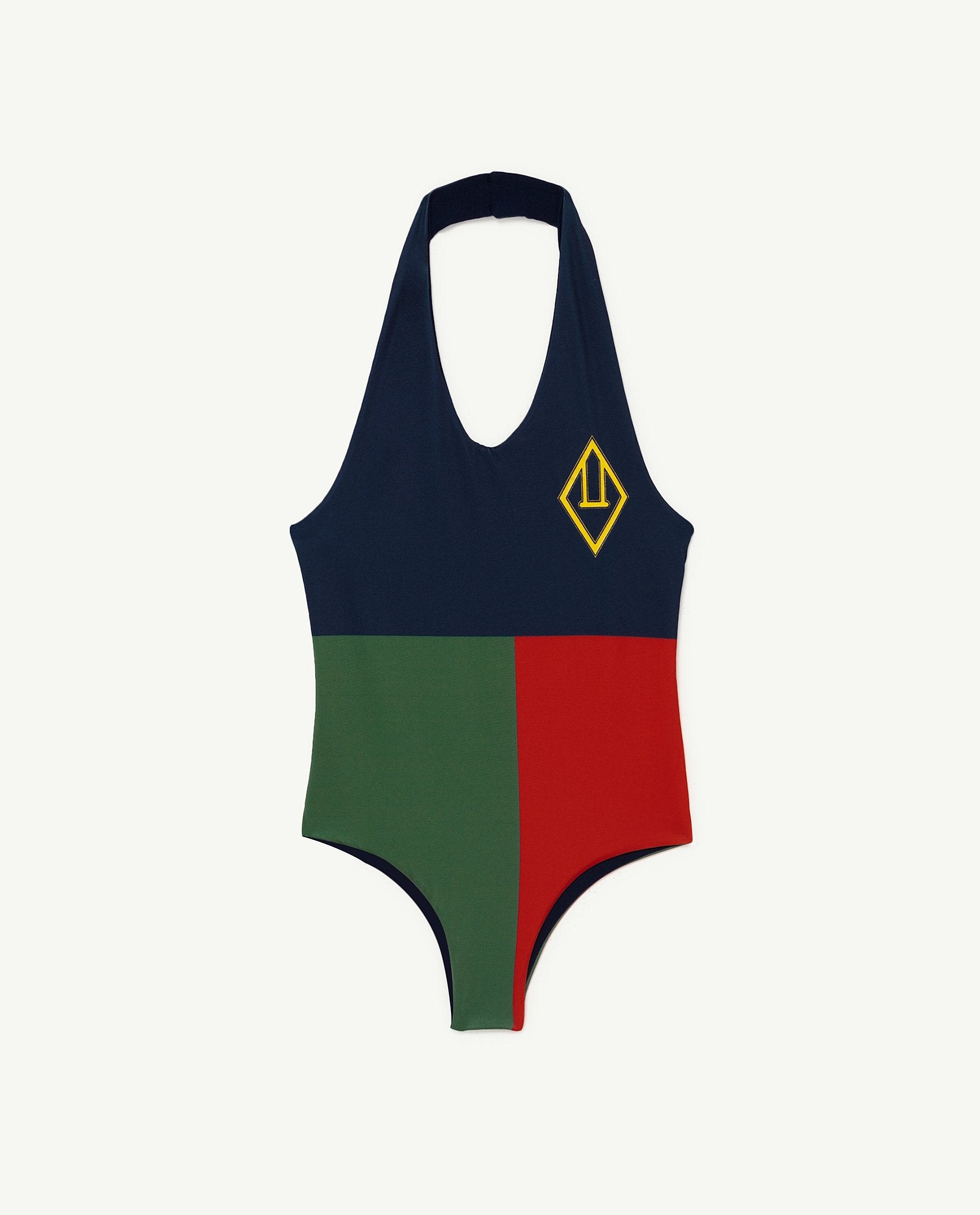 Navy Squares Fish Swimsuit PRODUCT FRONT