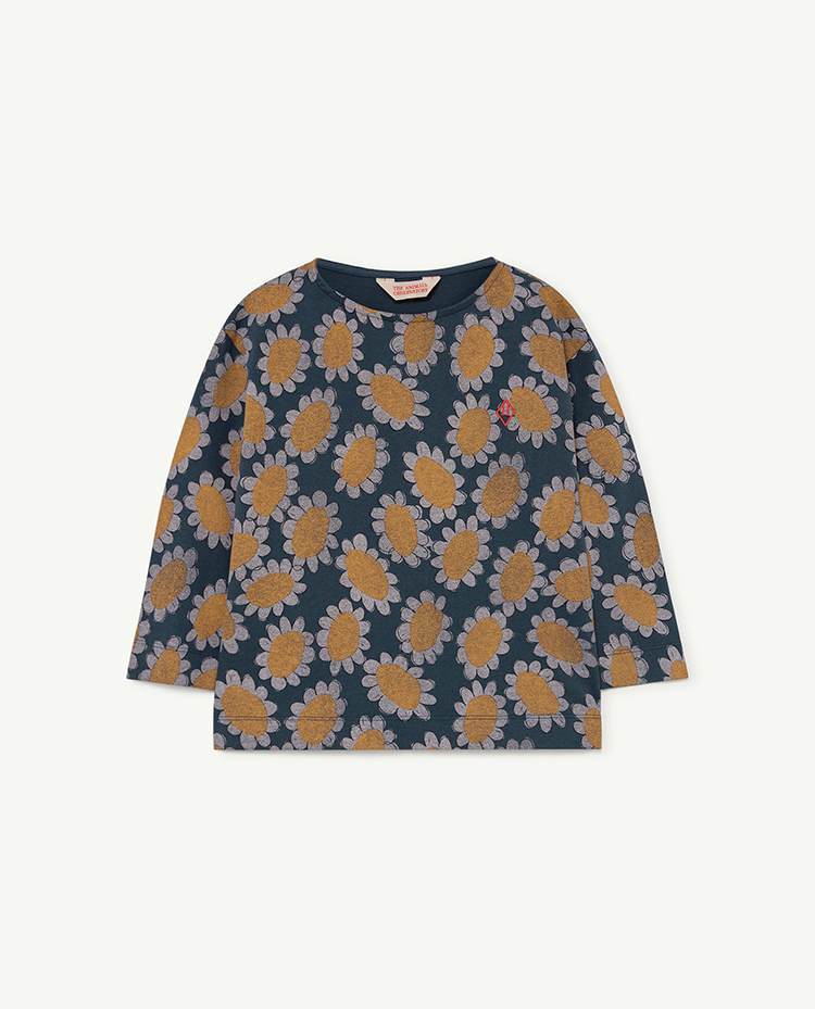 Navy Flowers Anteater T-Shirt COVER