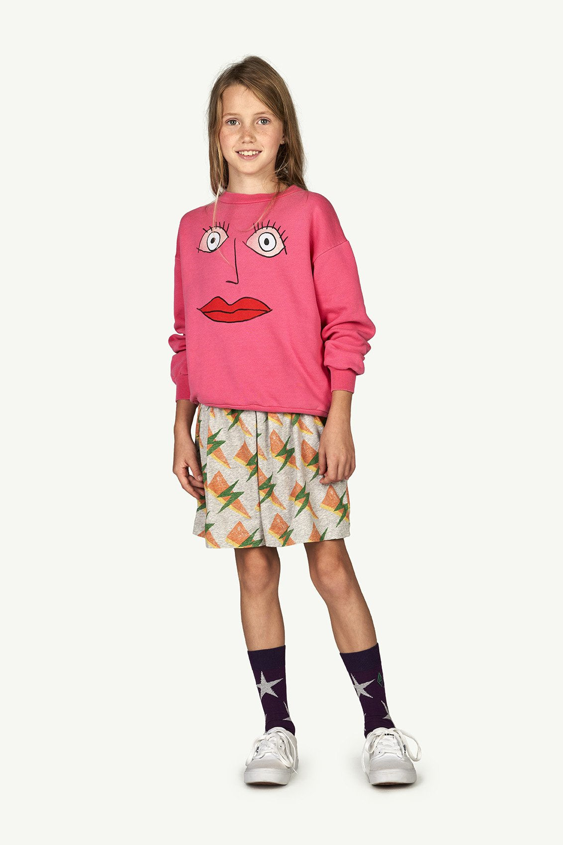 Pink Face Bear Sweatshirt MODEL FRONT