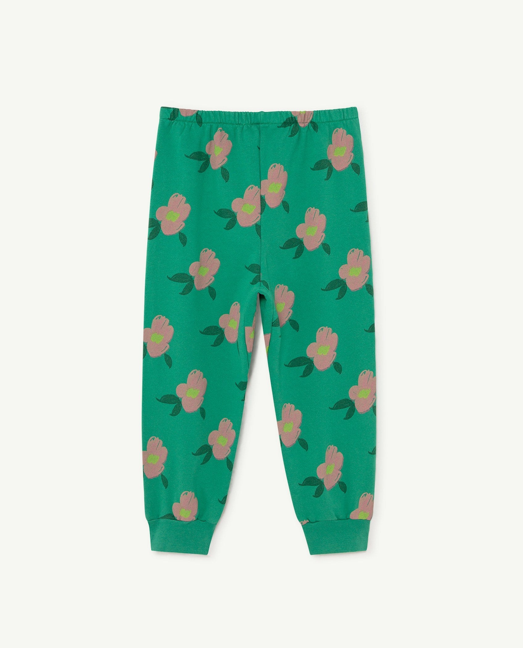 Green Flowers Panther Pants PRODUCT BACK