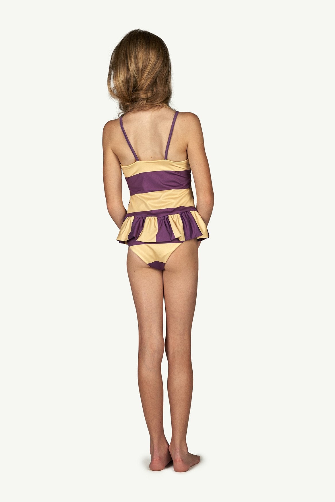 Yellow Stripes Clownfish Swimsuit MODEL BACK