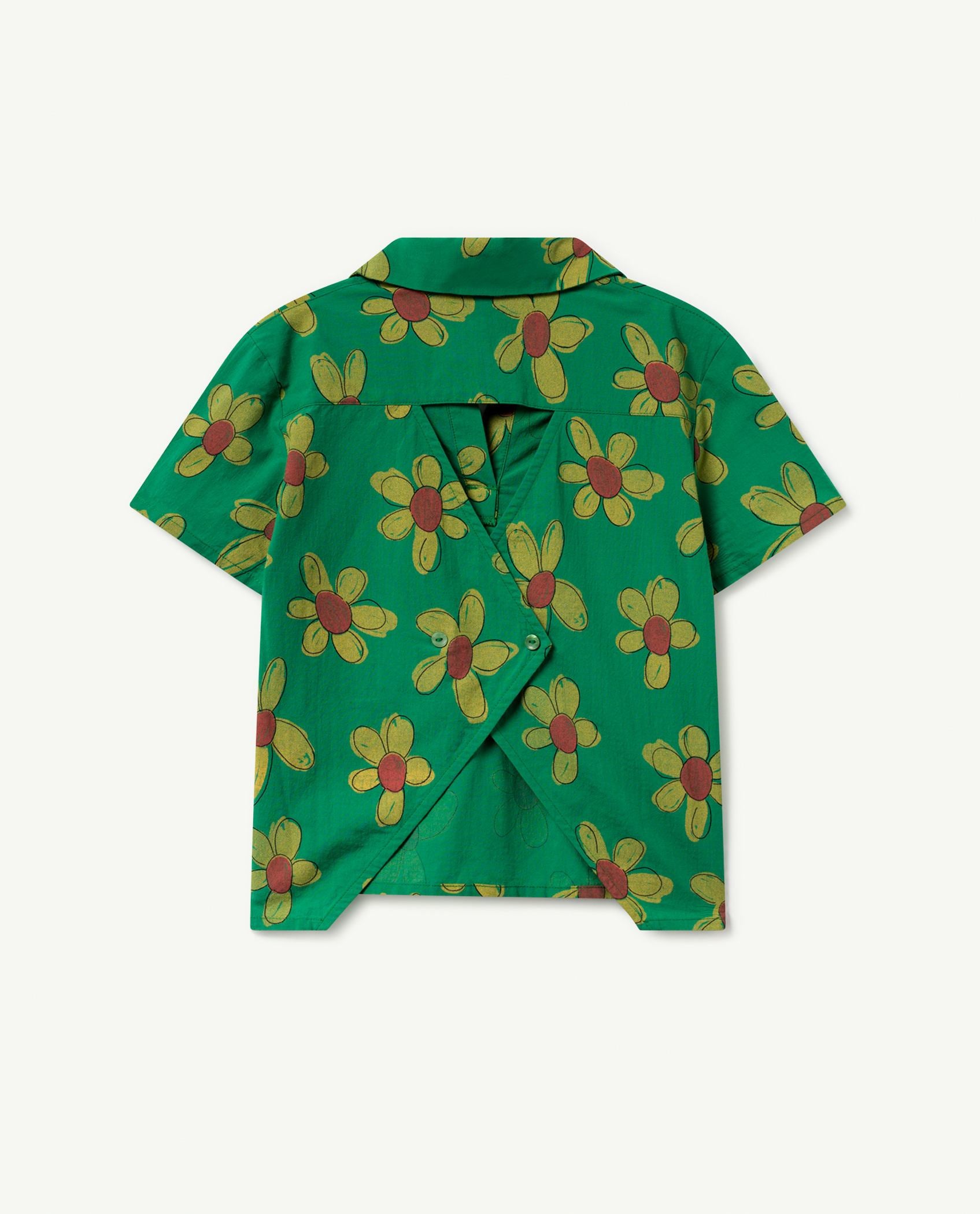 Green Flowers Kangaroo Shirt PRODUCT BACK