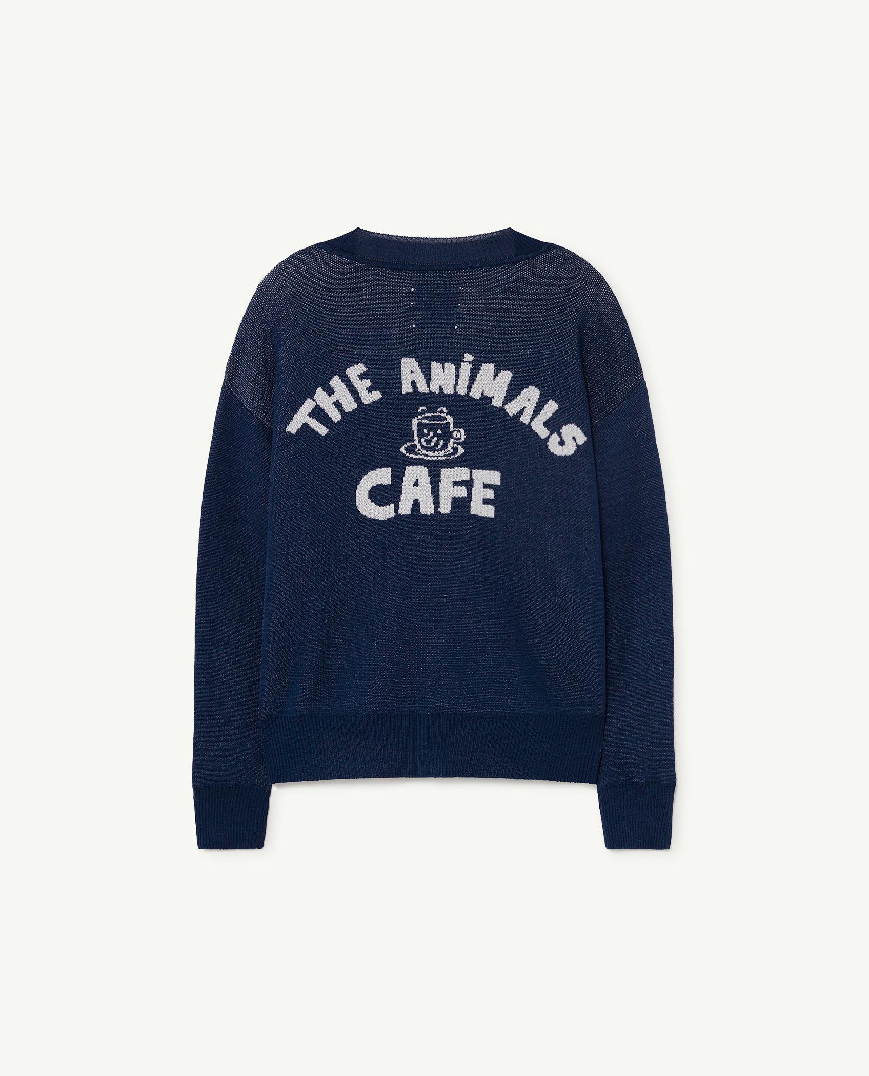 Navy Plain Racoon Cardigan PRODUCT BACK