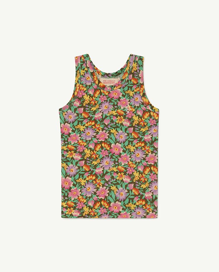 Beige Flowers Frog T-Shirt COVER