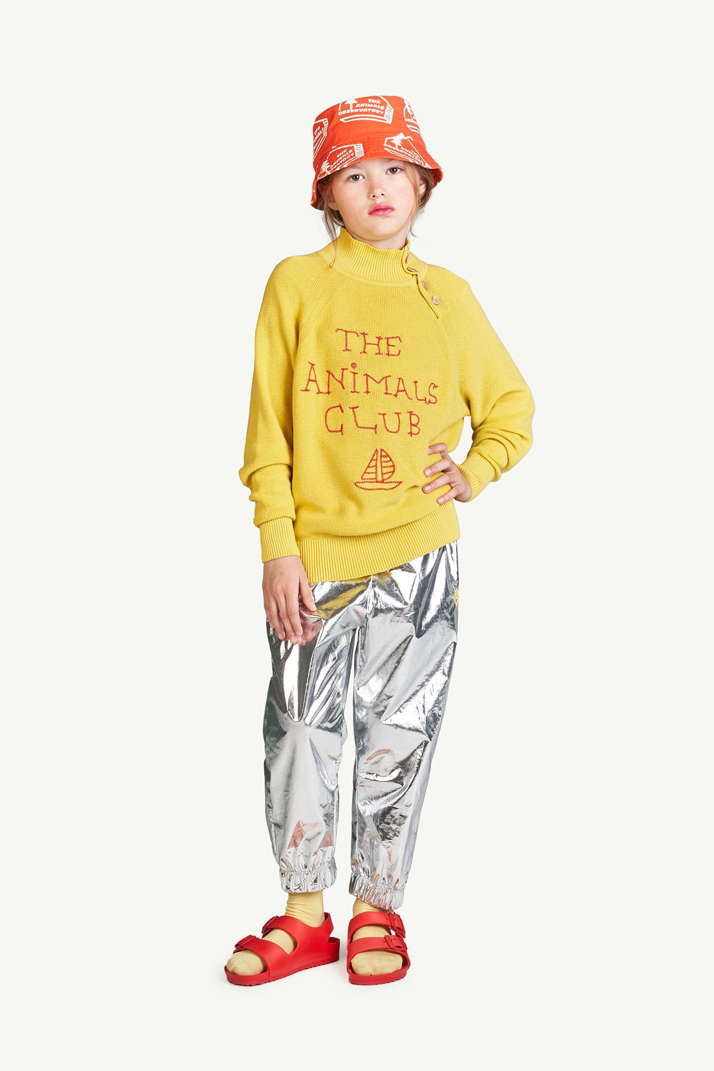 Yellow The Animals Club Raven Sweater MODEL FRONT