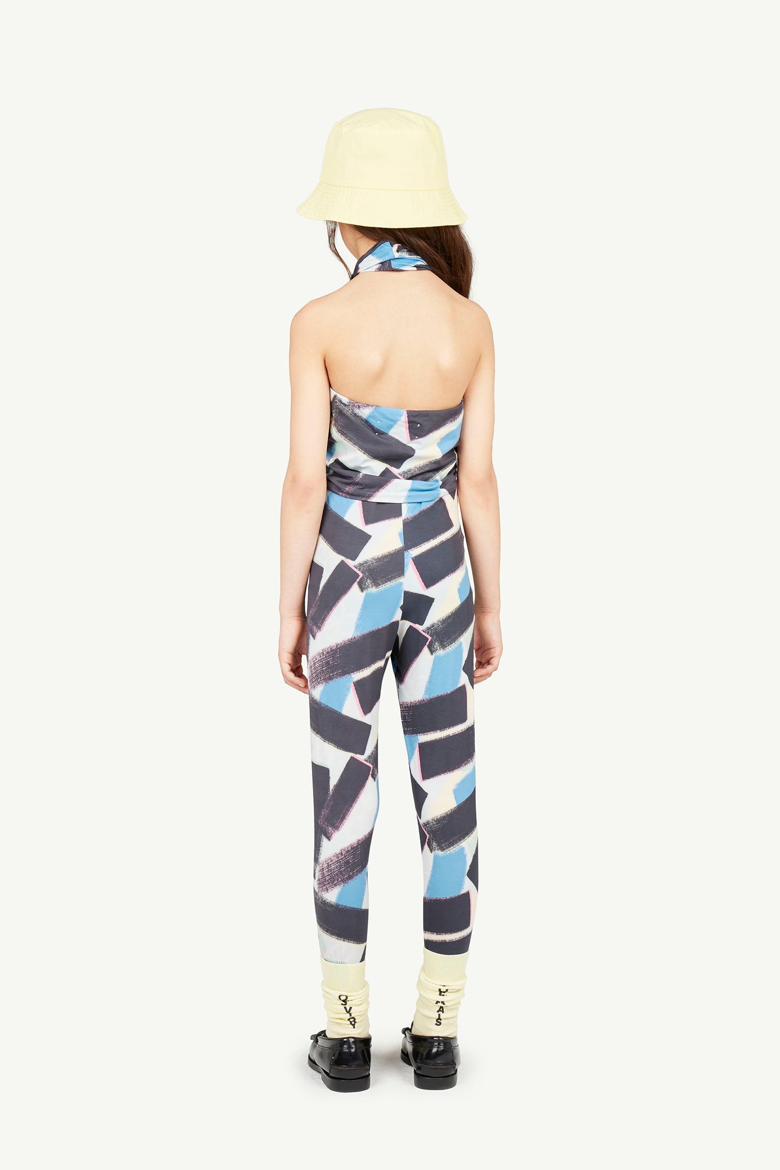 Blue Alligator Leggings MODEL BACK