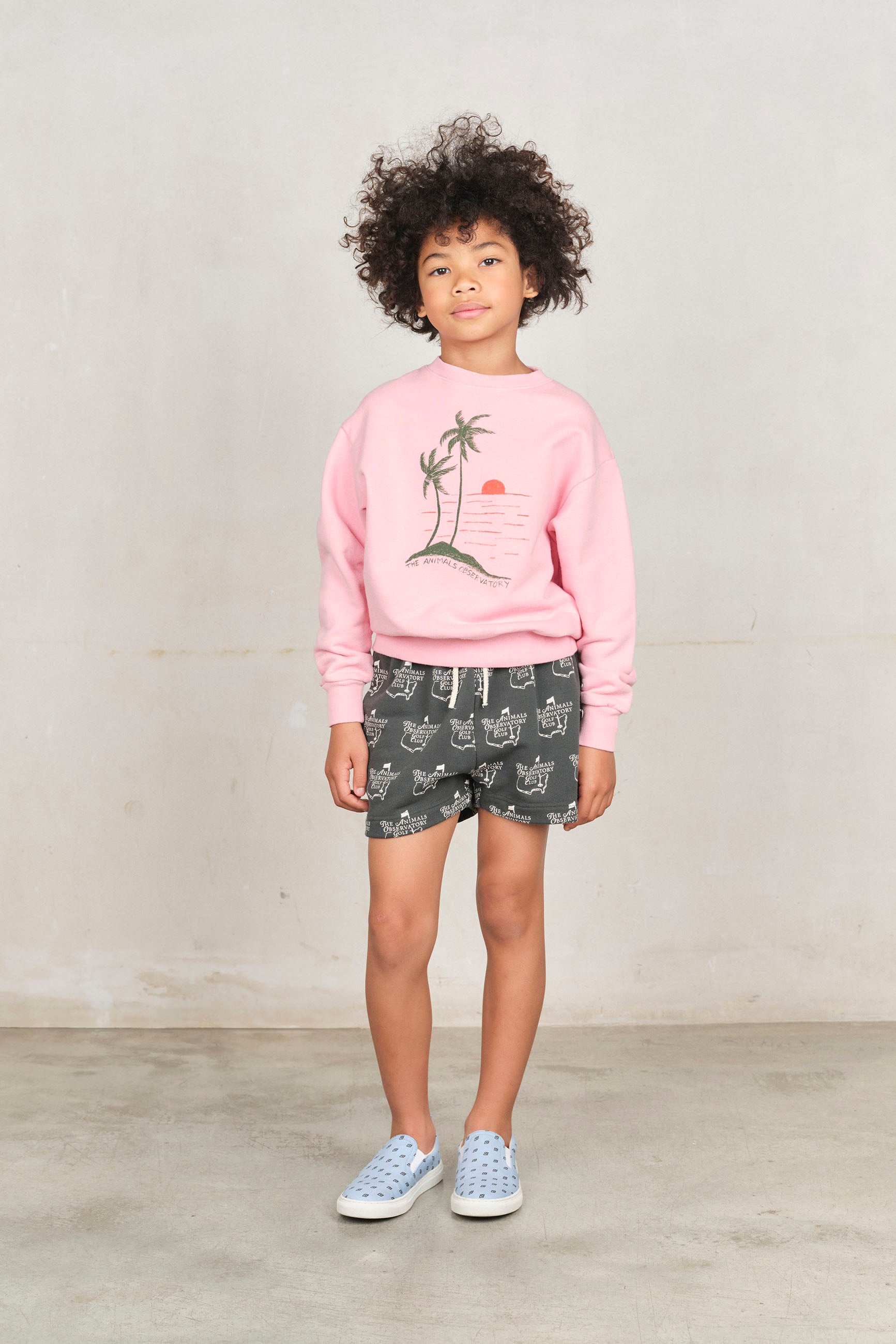 Pink Sunset Bear Sweatshirt MODEL FRONT