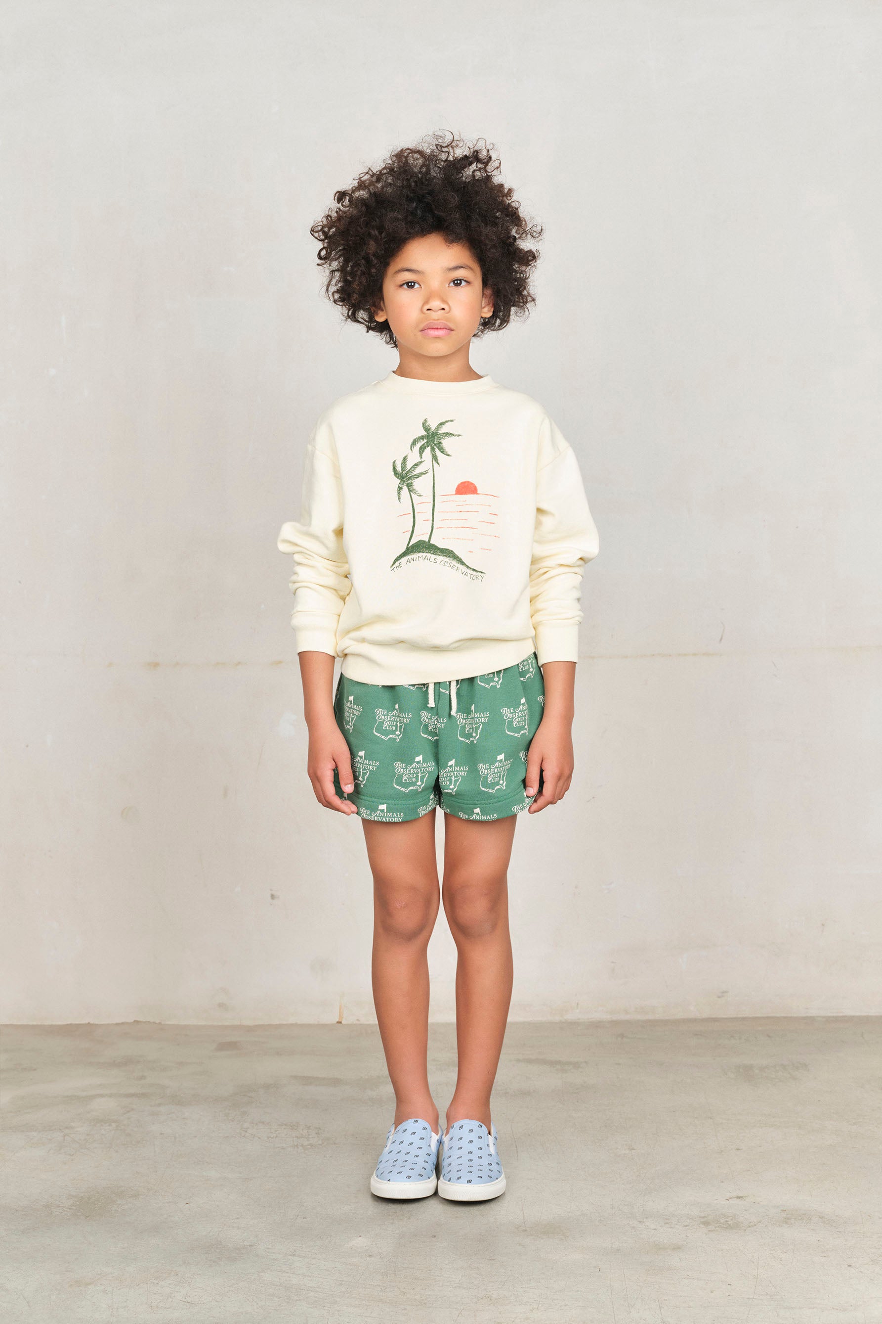 White Sunset Bear Sweatshirt MODEL FRONT