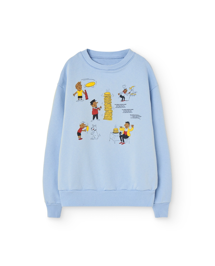 Soft Blue Comic Bear Sweatshirt COVER