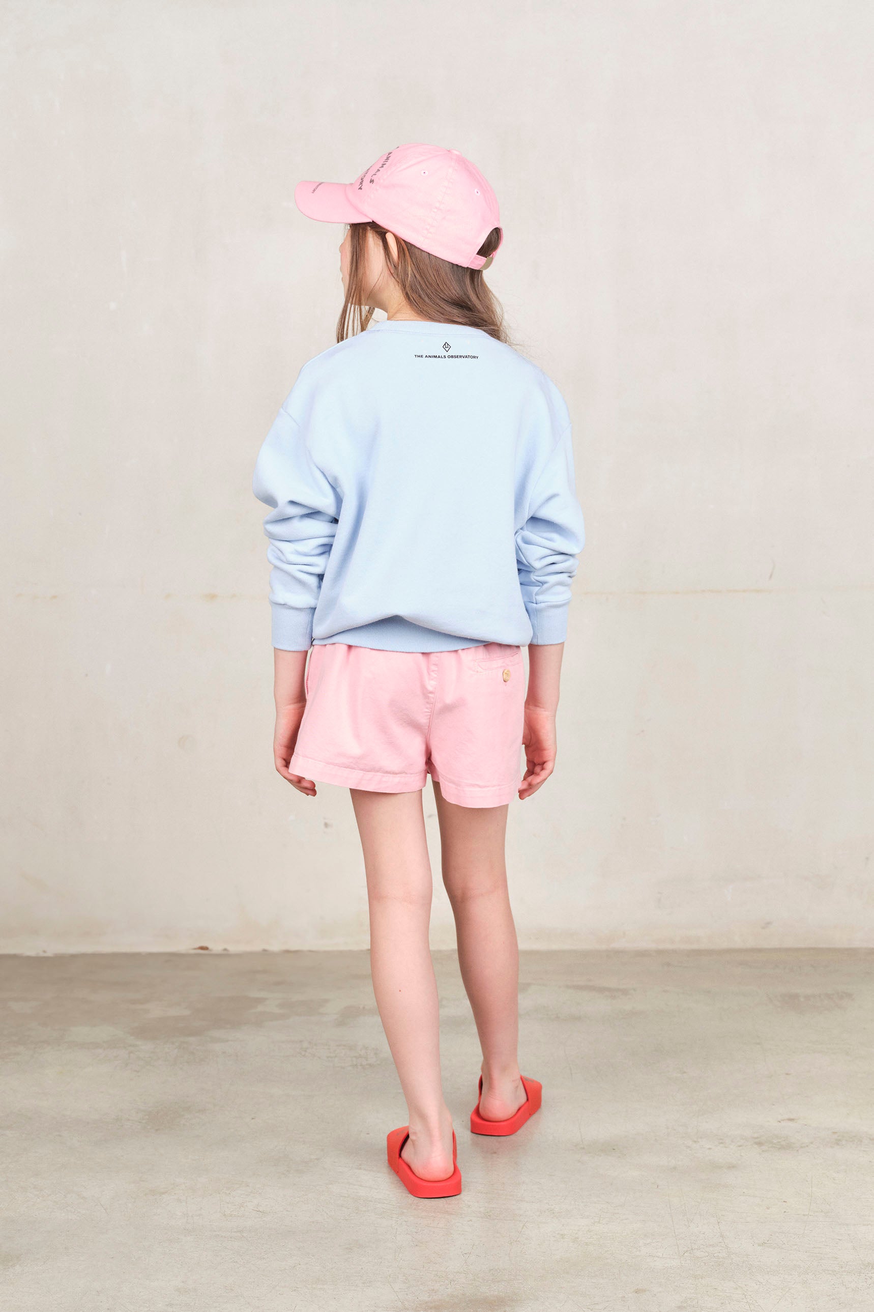 Soft Blue Comic Bear Sweatshirt MODEL BACK