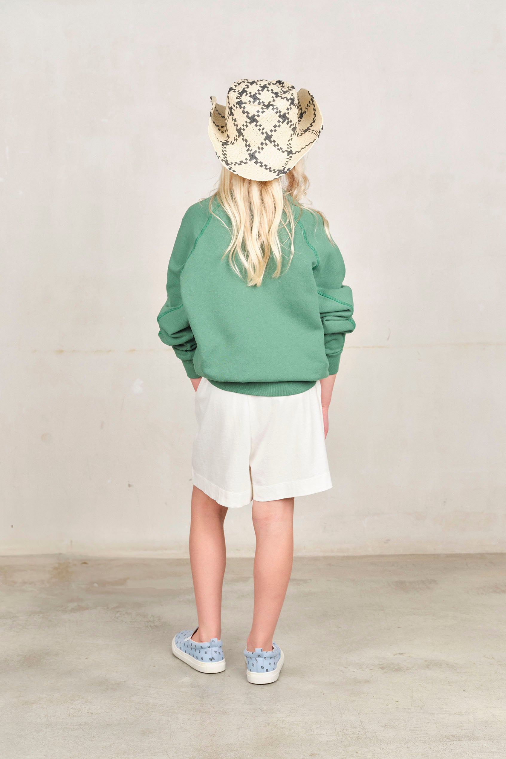 Green Love Shark Sweatshirt MODEL BACK