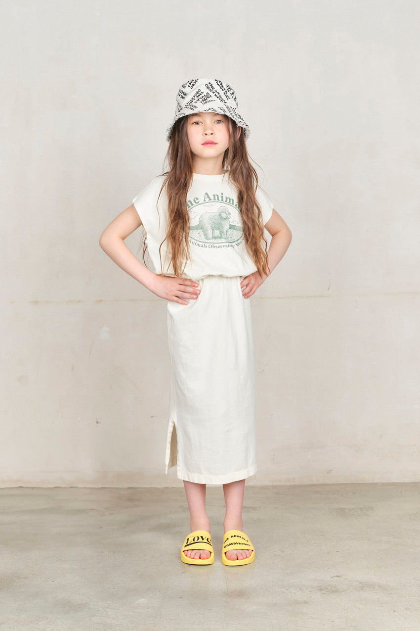 White Poodle Orca Midi Dress MODEL FRONT