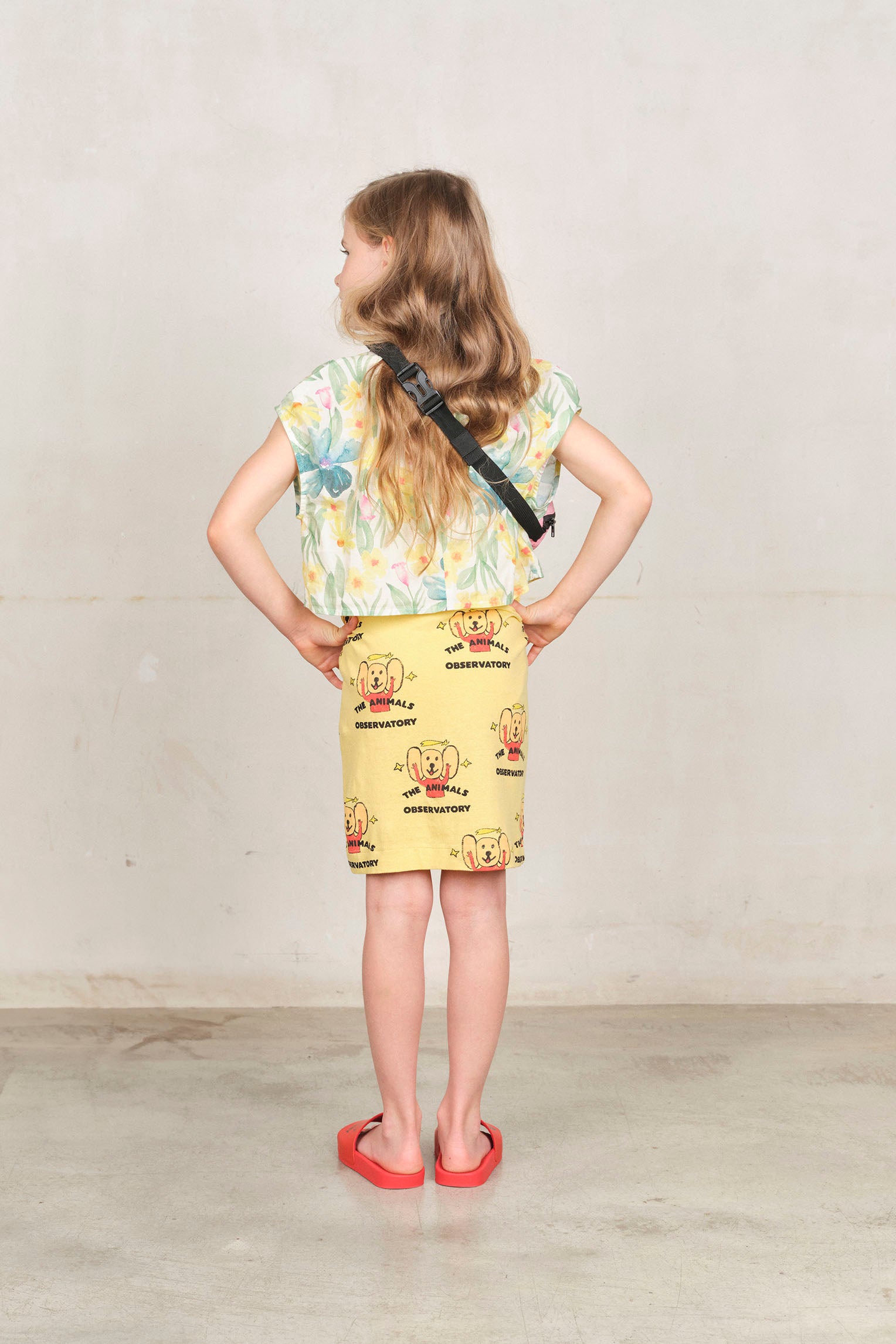 Yellow Otter Mini Dress MODEL BACK