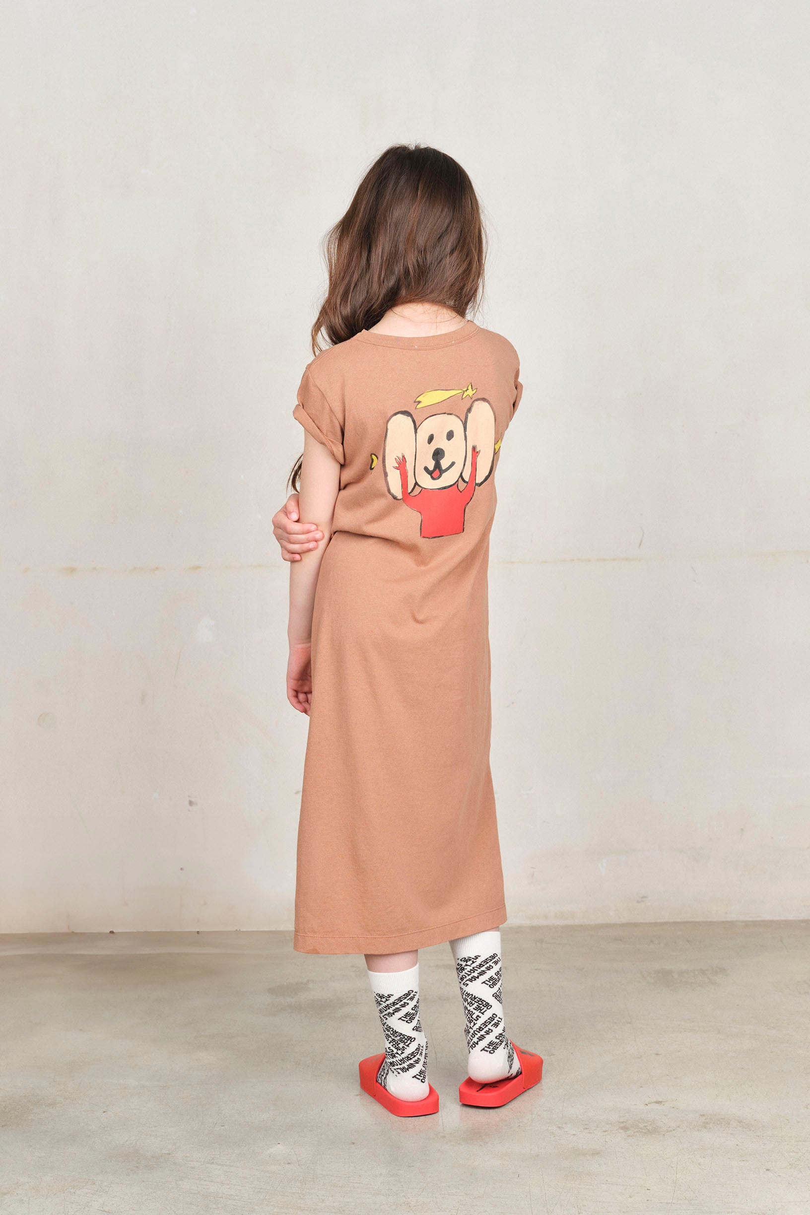 Brown Gorilla Maxi Dress MODEL BACK