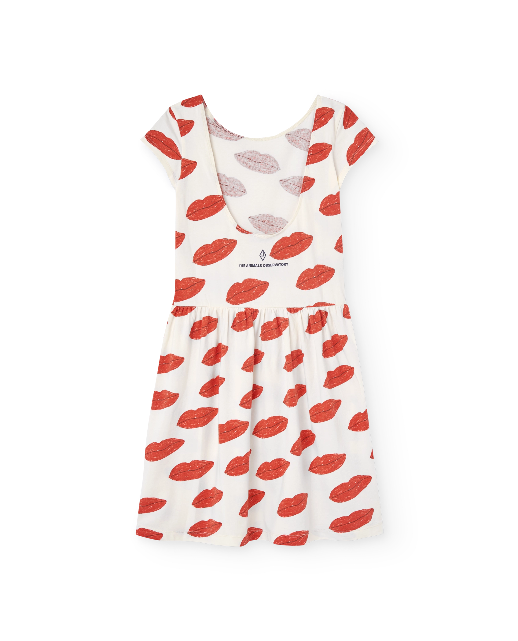 White Kissing Flamingo Midi Dress PRODUCT BACK