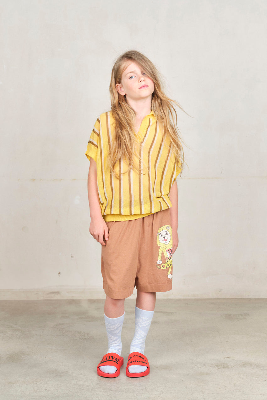 Brown Lion Bermuda Mole Shorts MODEL FRONT