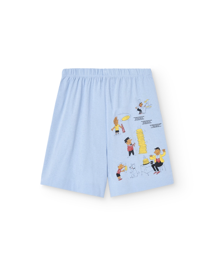 Soft Blue Comic Bermuda Mole Shorts COVER