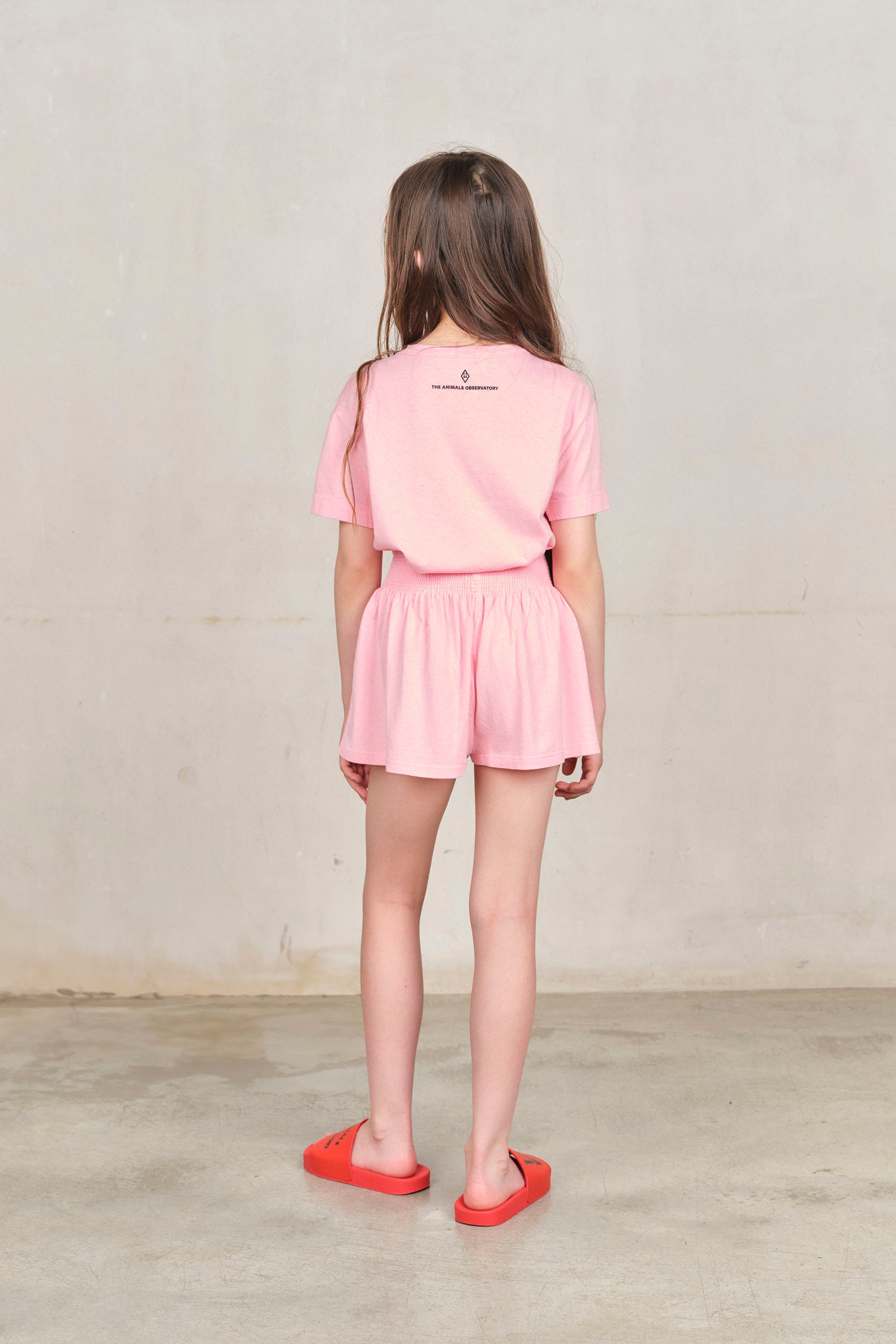 Pink Love Ostrich Shorts MODEL BACK