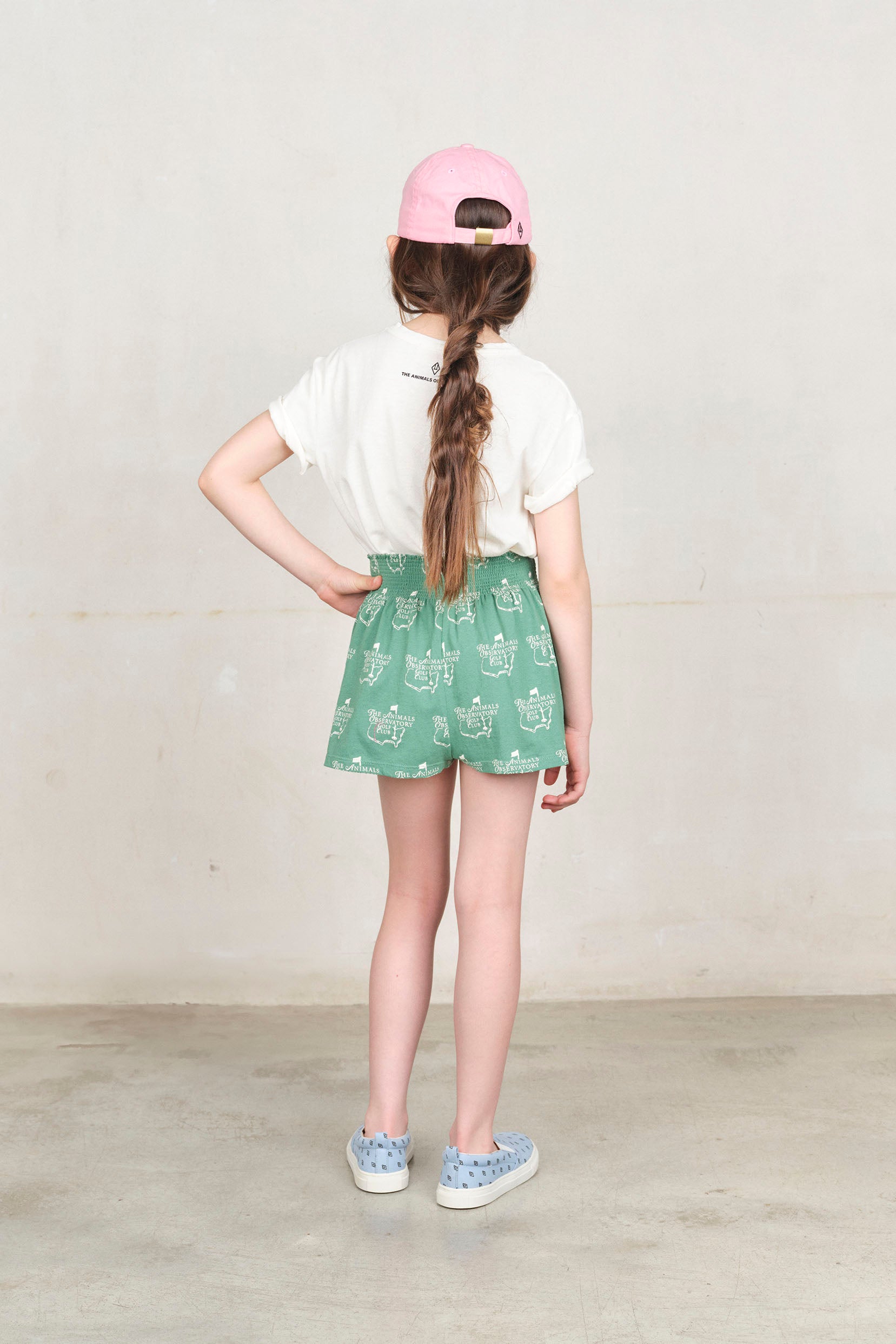 Green Cool Ostrich Shorts MODEL BACK