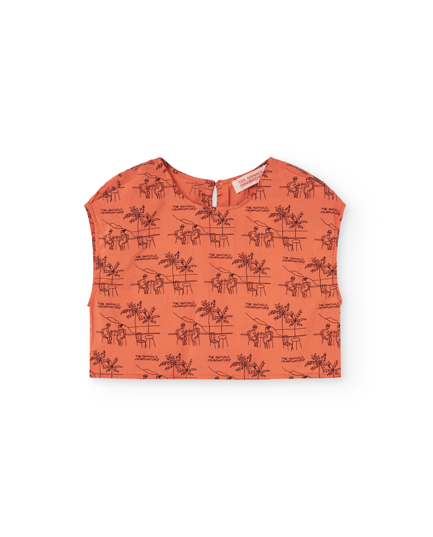 Salmon Drawings Baboon Shirt PRODUCT FRONT