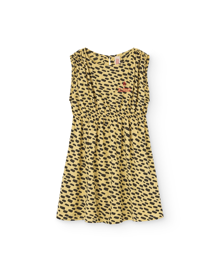 Yellow Animal Marten Midi Dress COVER