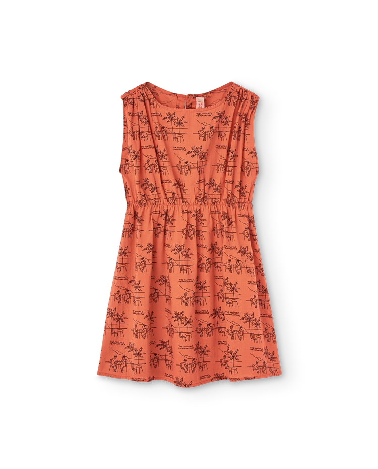 Salmon Drawings Marten Midi Dress COVER