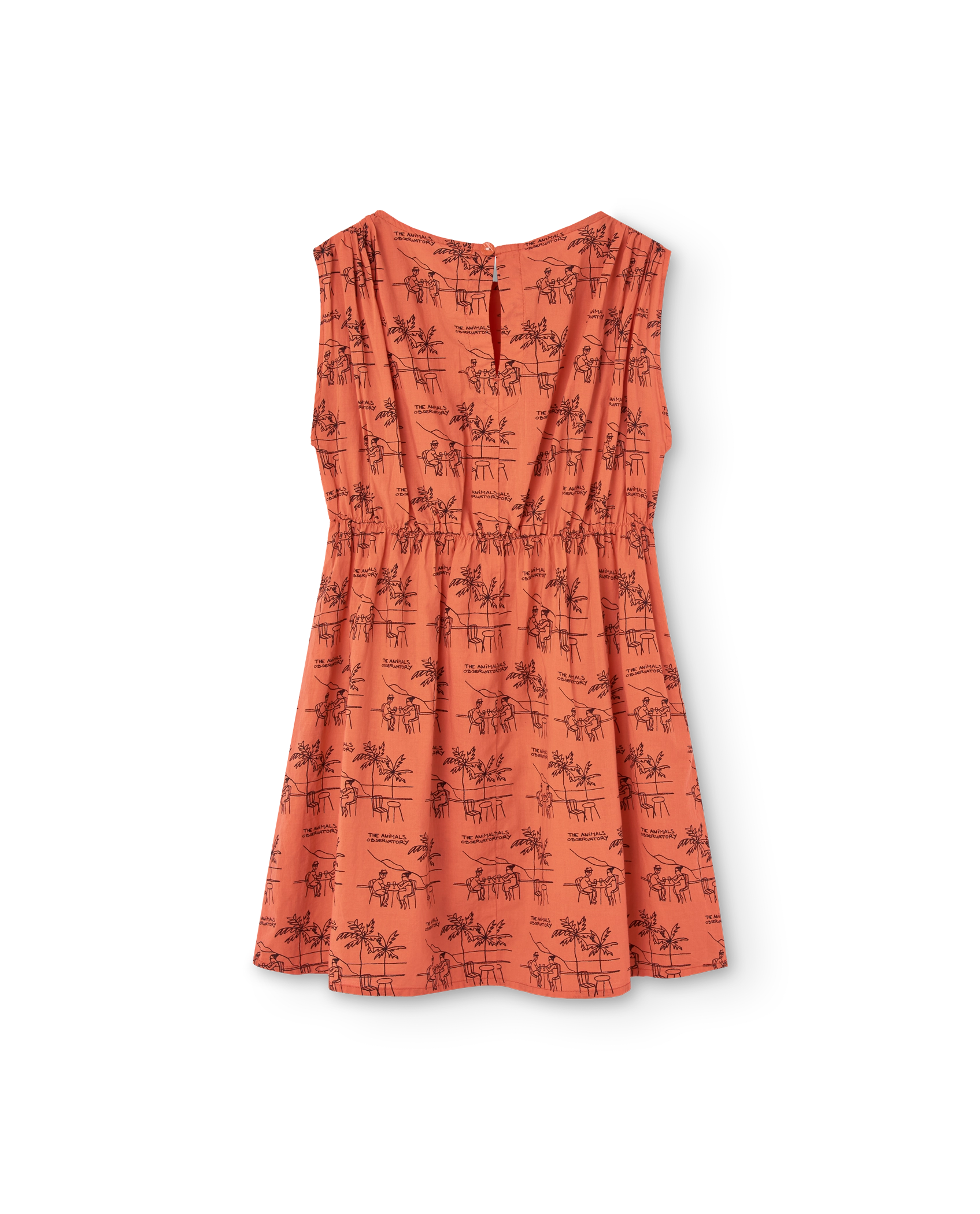 Salmon Drawings Marten Midi Dress PRODUCT BACK