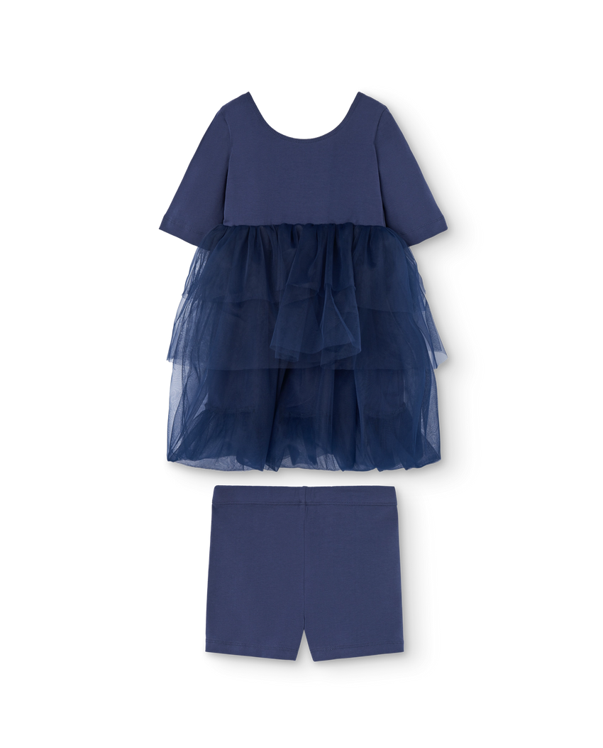 Robe Peacock Fancy bleu foncé