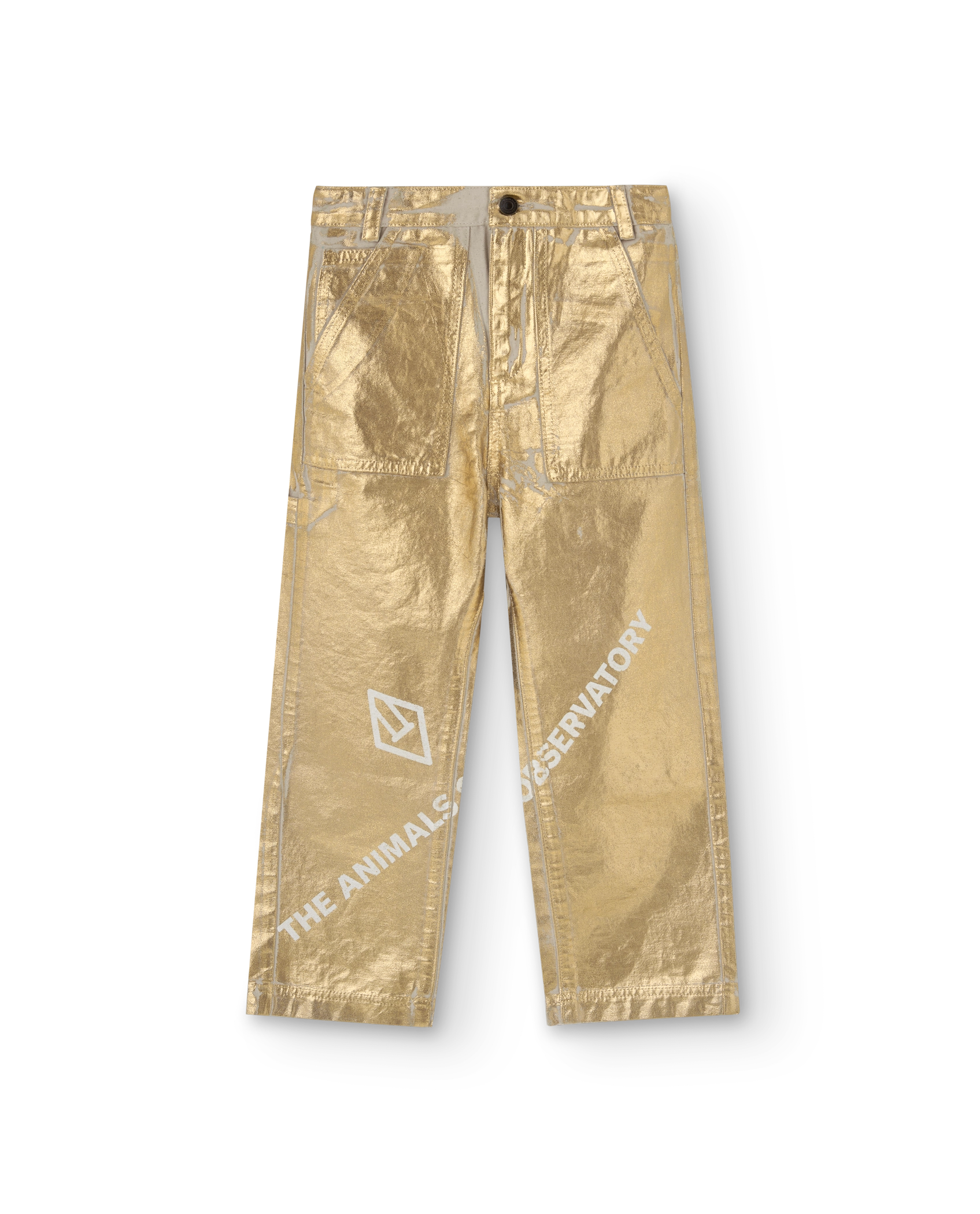 Gold Shiny Condor Pants PRODUCT FRONT