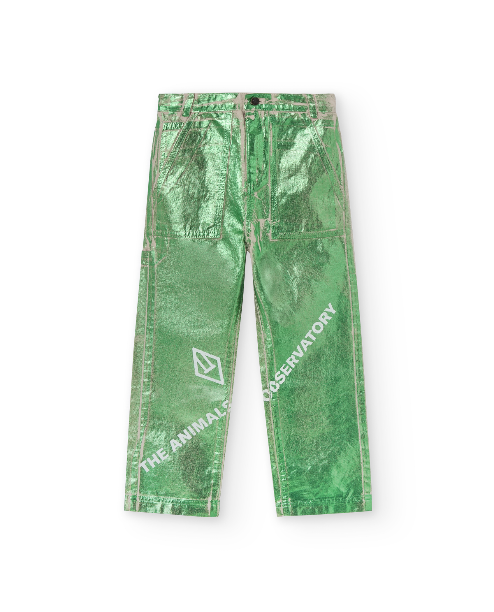 Green Shiny Condor Pants PRODUCT FRONT