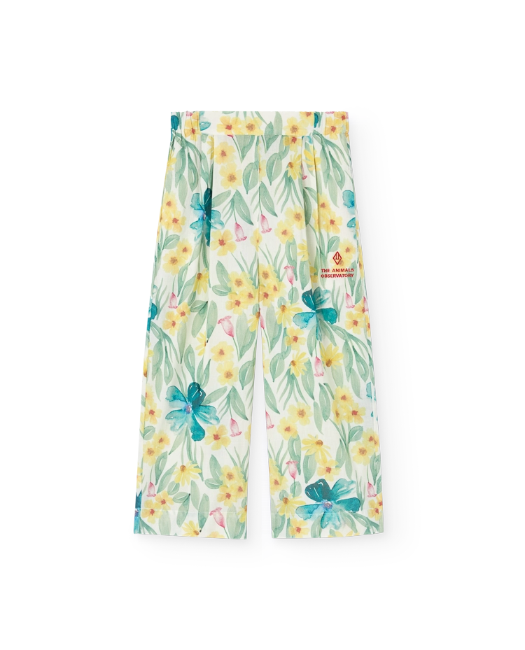 White Floral Antelope Pants COVER