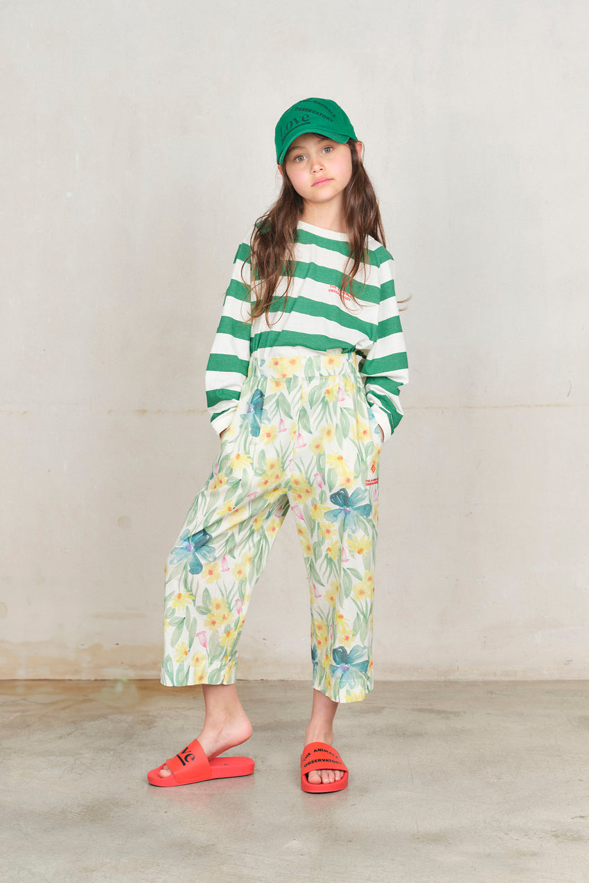 White Floral Antelope Pants MODEL FRONT